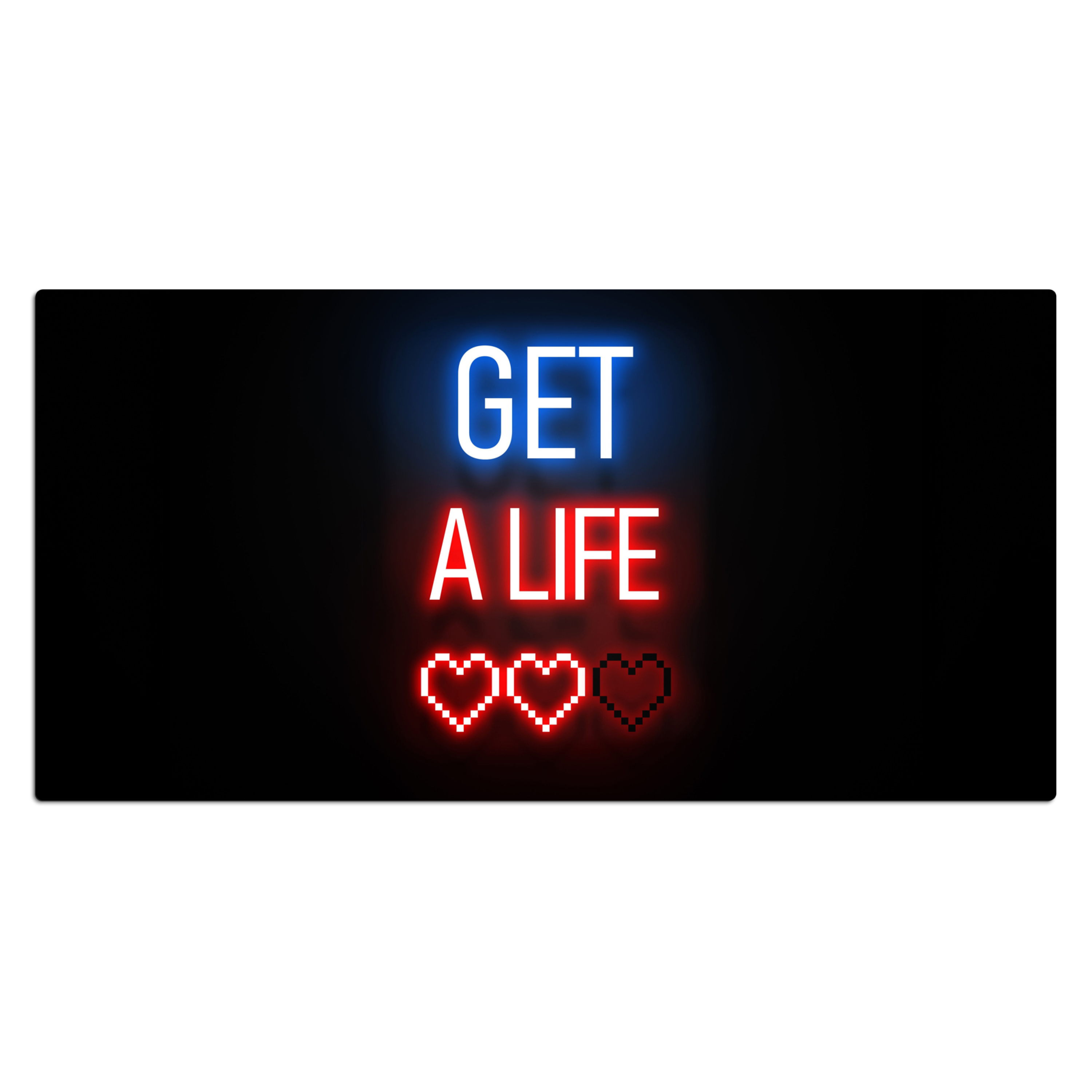 Bureau onderlegger - Gaming Tekst - Get a Life Neon Zwart