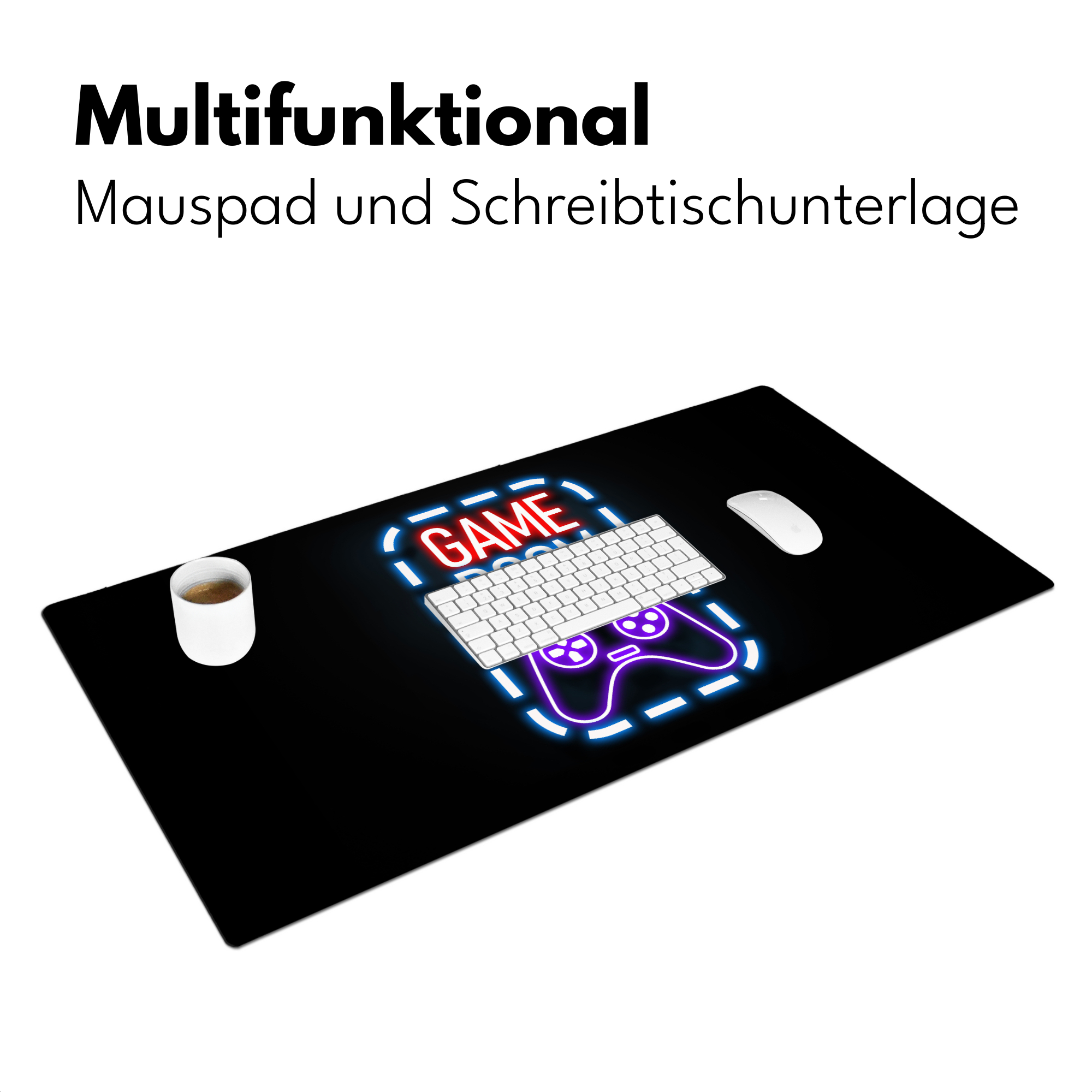 Schreibtischunterlage - Neon Quotes – Game Room Controller Schwarz-3