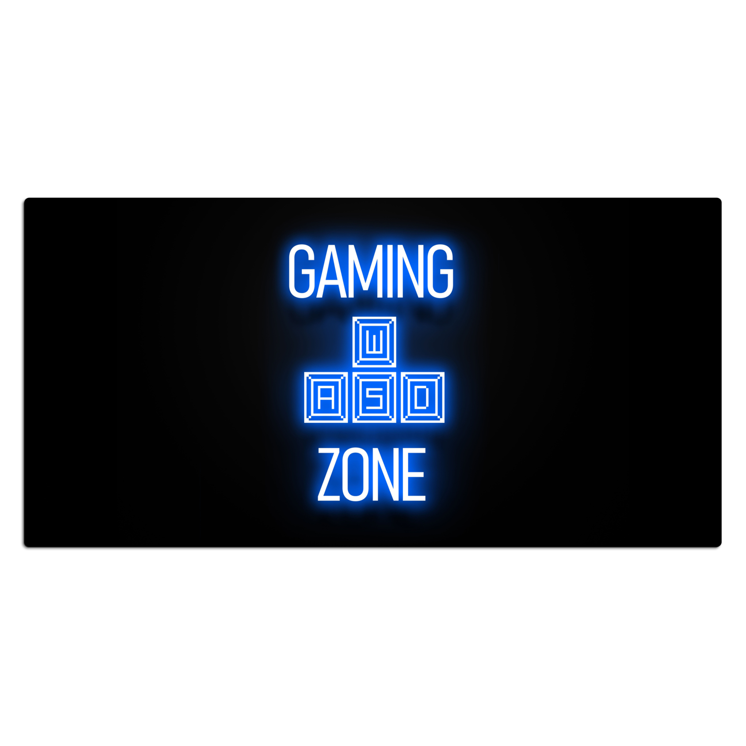 Bureau onderlegger - Gaming Tekst - Gaming Zone Neon Blauw