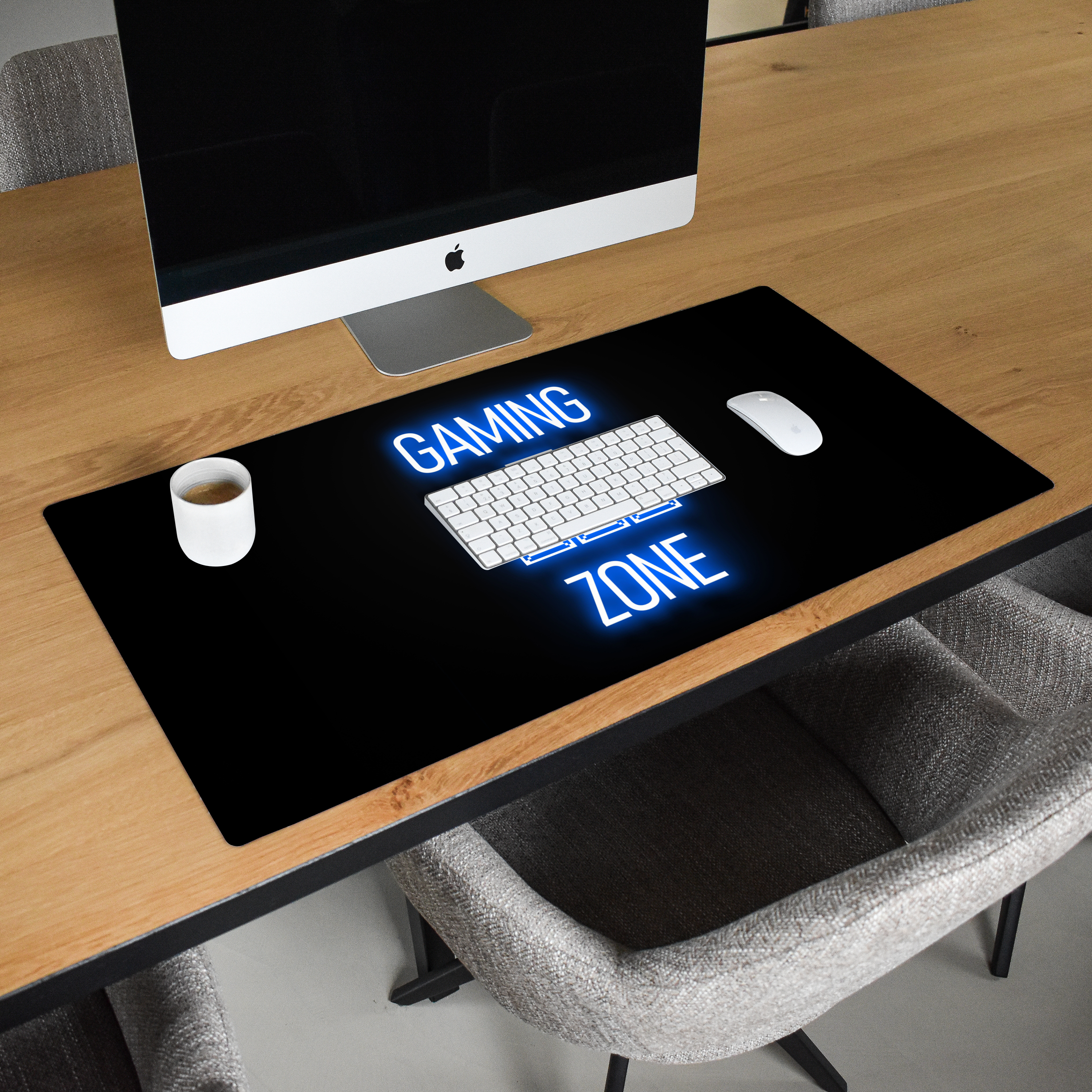 Schreibtischunterlage - Gaming-Text – Gaming Zone Neonblau-2