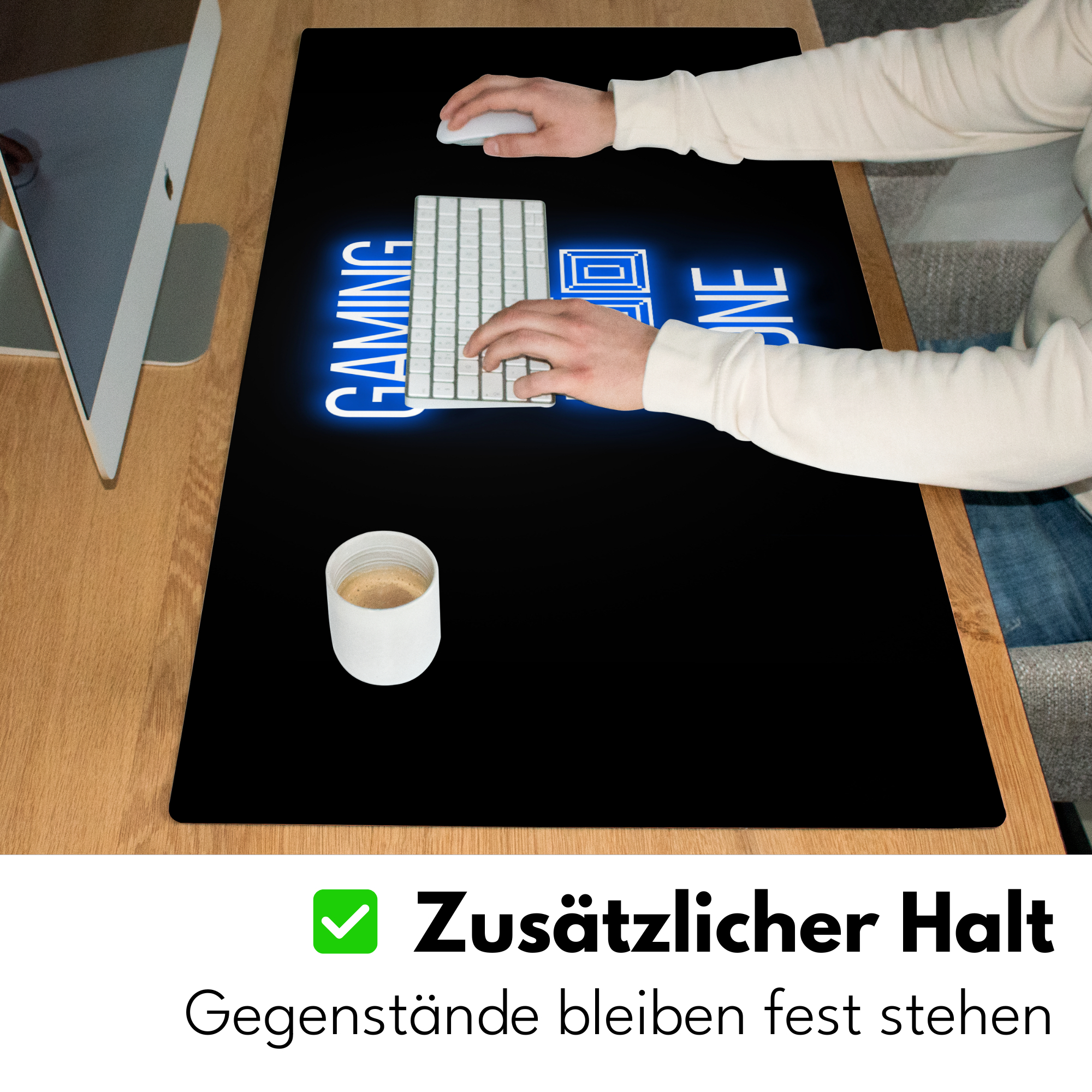 Schreibtischunterlage - Gaming-Text – Gaming Zone Neonblau-5