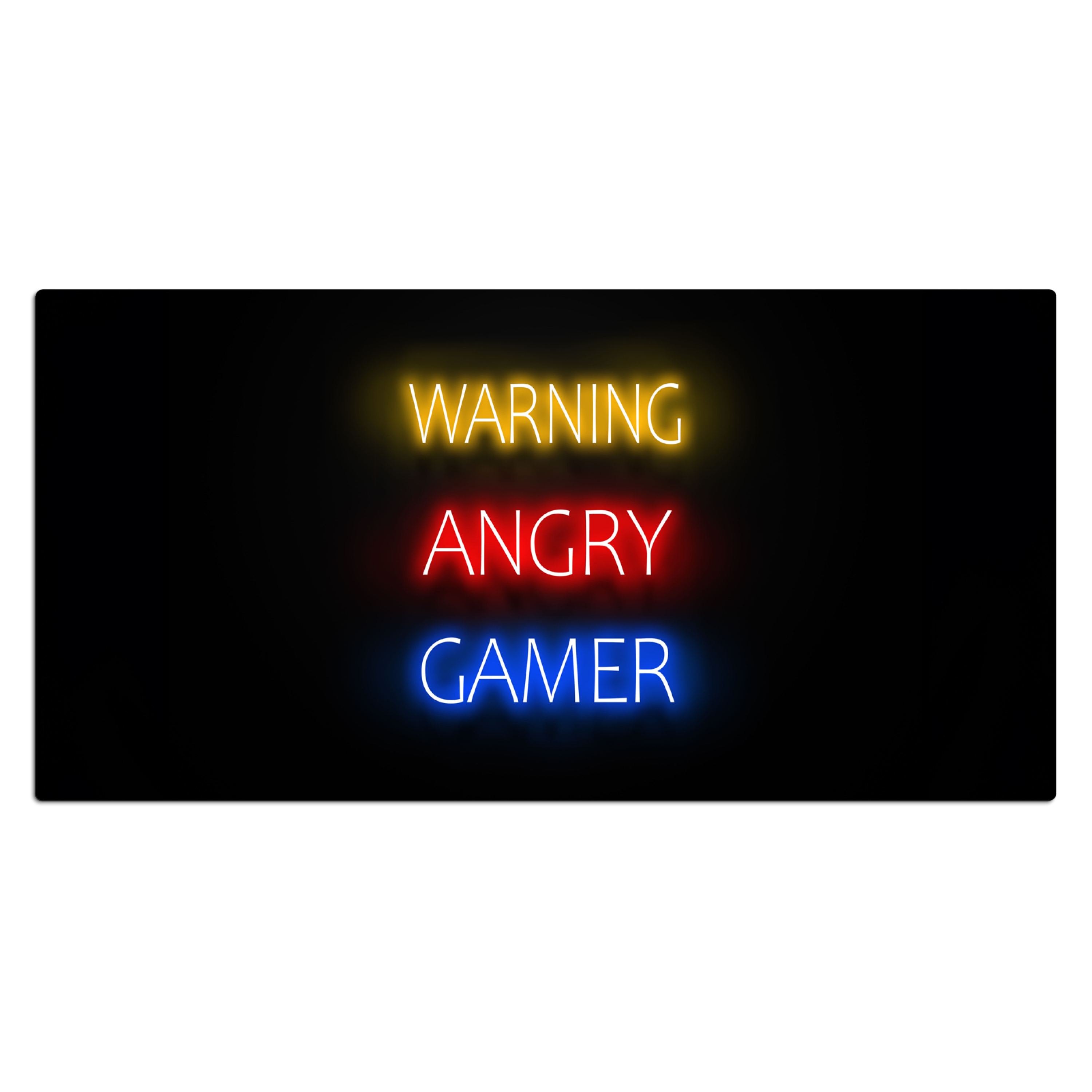 Bureau onderlegger - Gaming Quotes - Warning Angry Gamer Neon