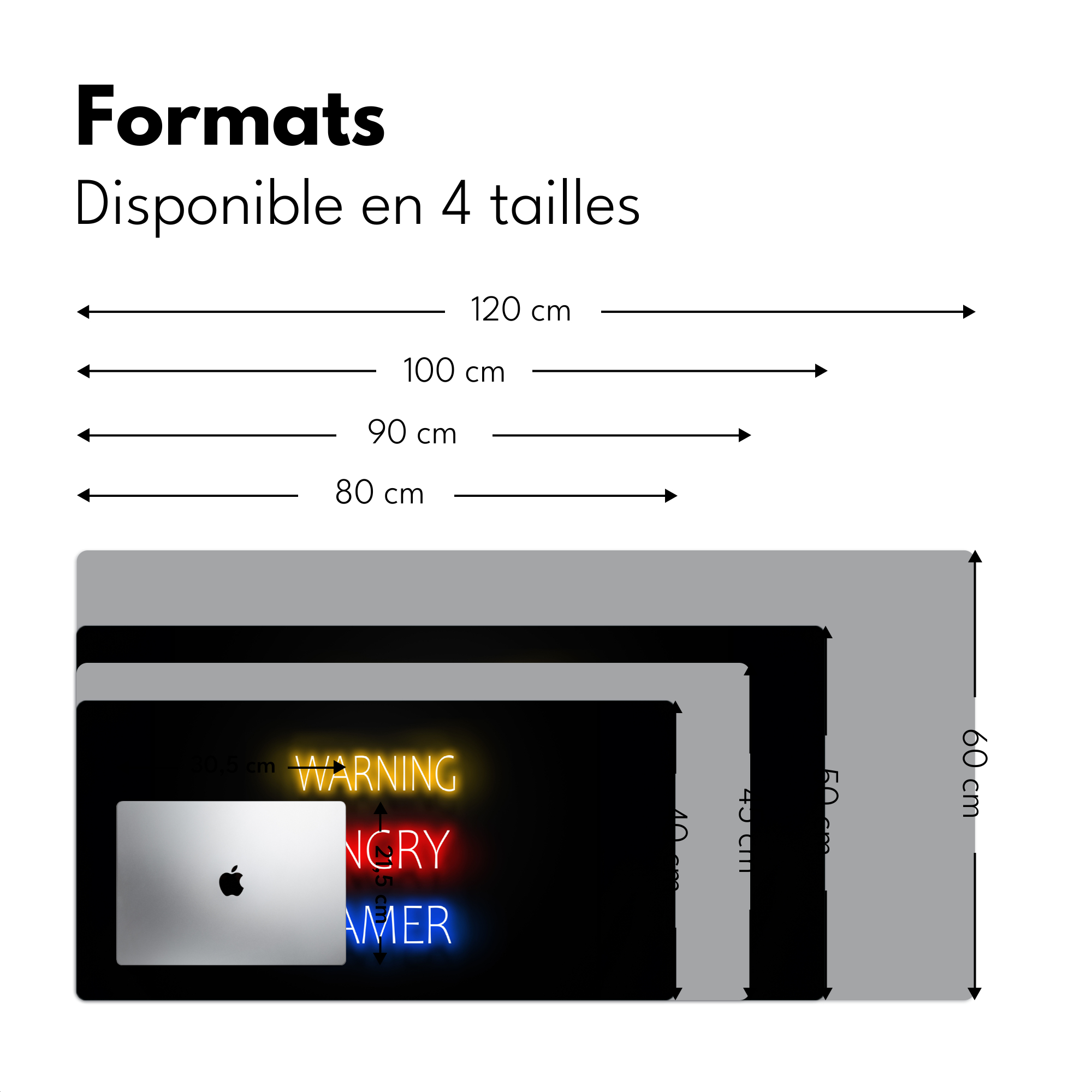 Sous main bureau - Citations sur les jeux - Avertissement du joueur en colère Neon-4