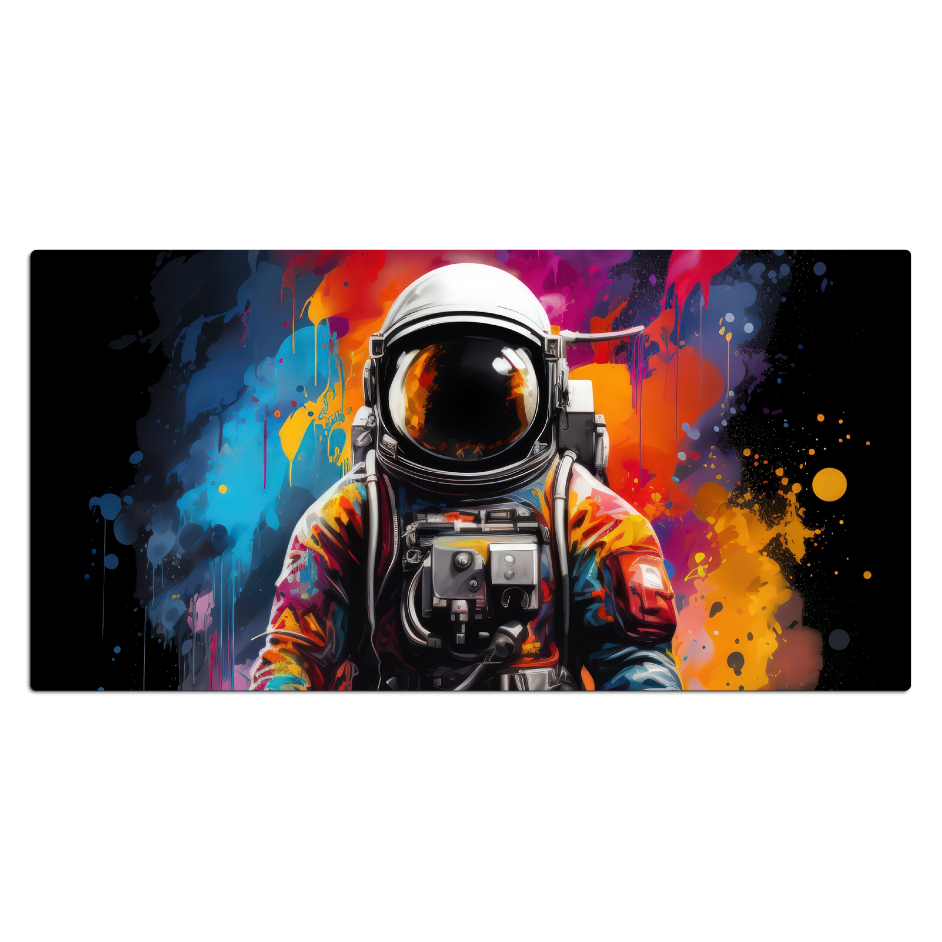 Schreibtischunterlage - Astronaut - Graffiti - Schwarz - Farben