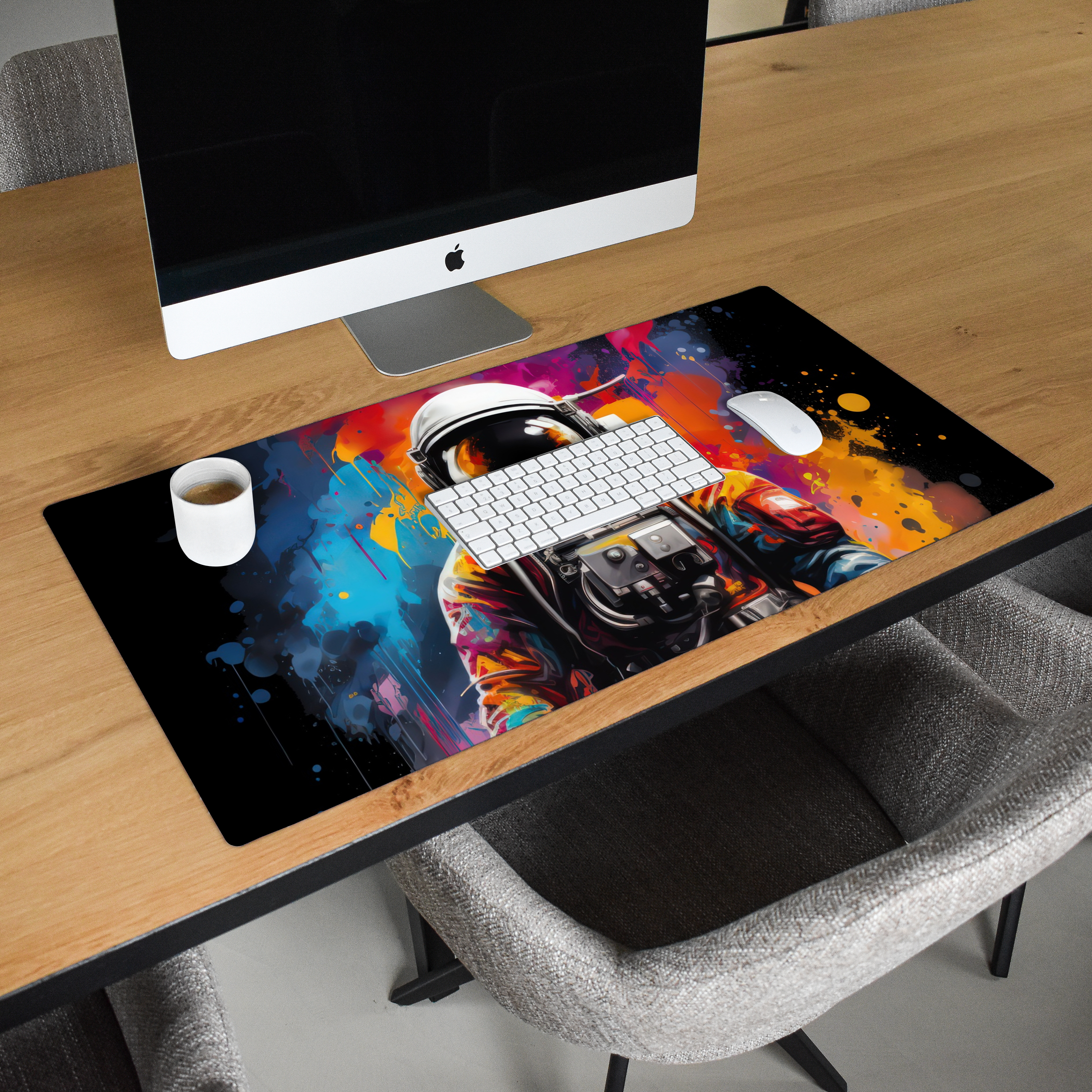 Schreibtischunterlage - Astronaut - Graffiti - Schwarz - Farben-2