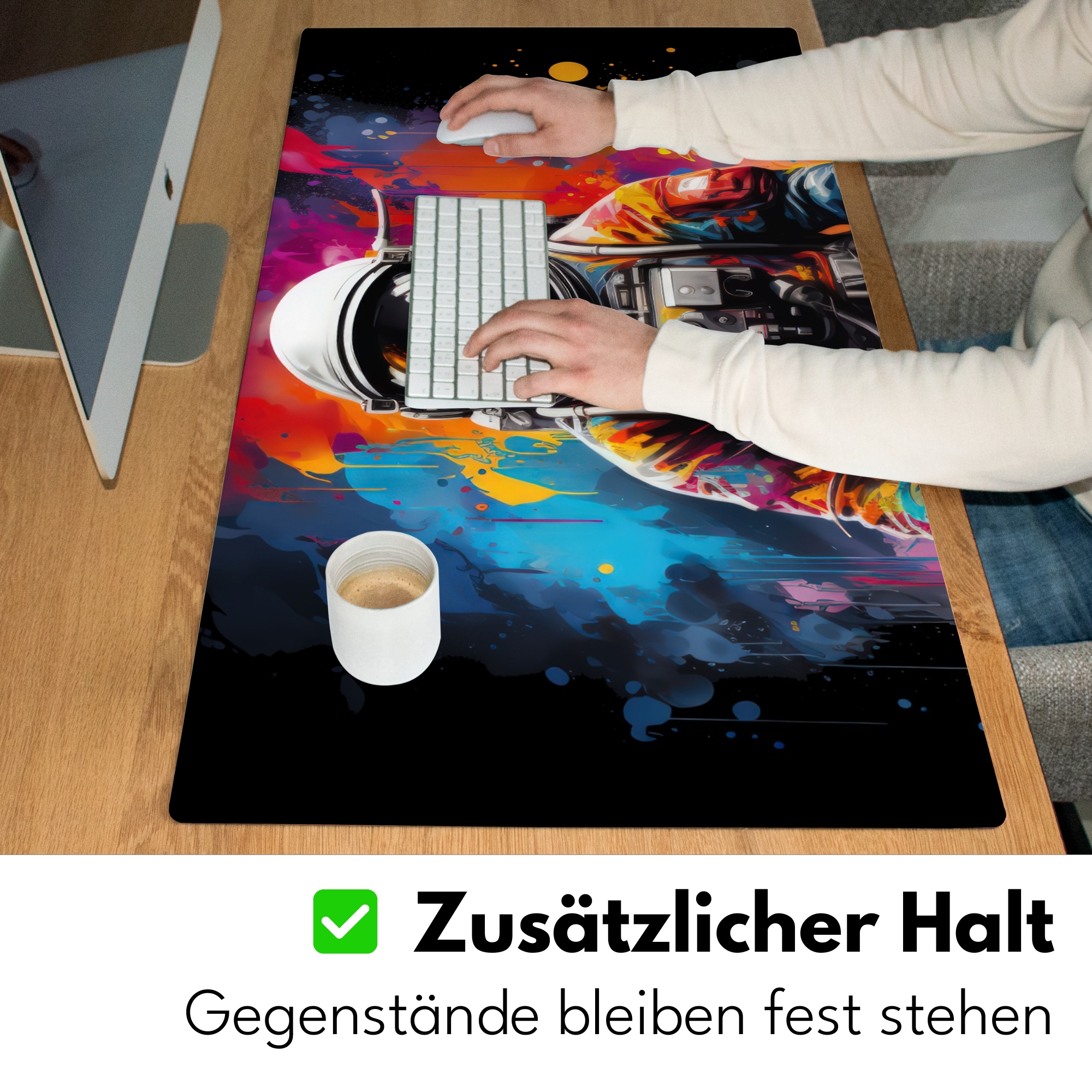 Schreibtischunterlage - Astronaut - Graffiti - Schwarz - Farben-5