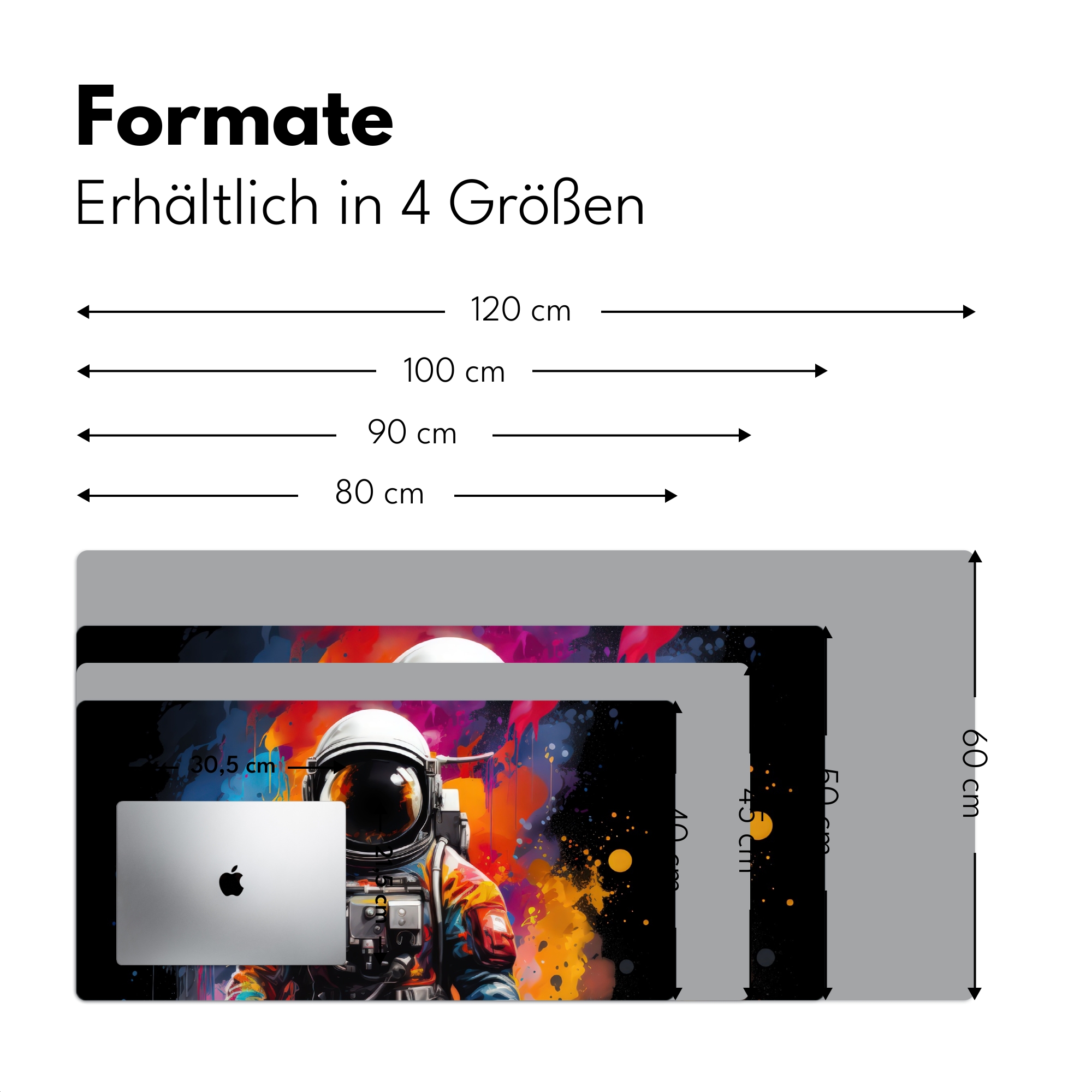 Schreibtischunterlage - Astronaut - Graffiti - Schwarz - Farben-4