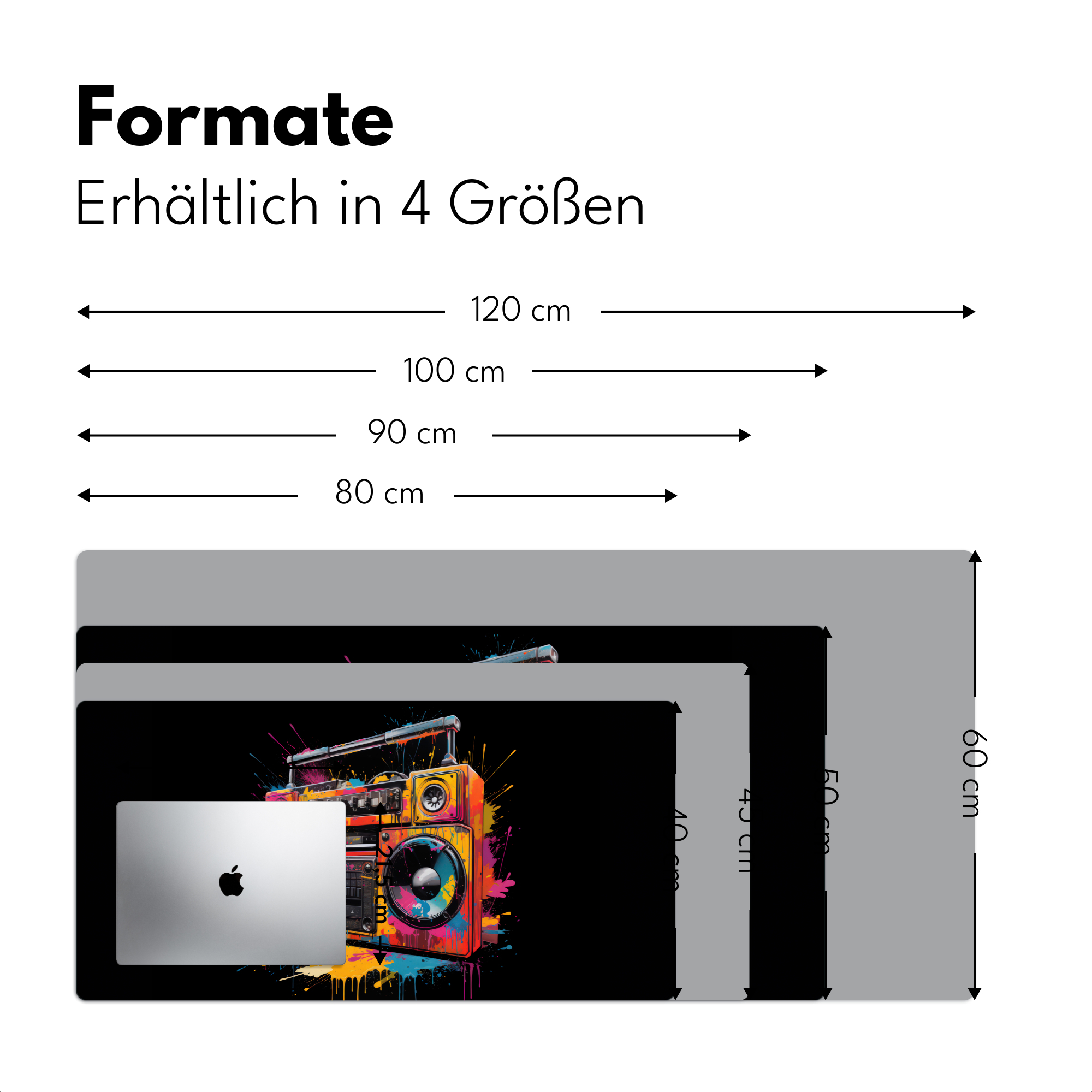 Schreibtischunterlage - Radio - Graffiti - Box - Farben - Schwarz-4