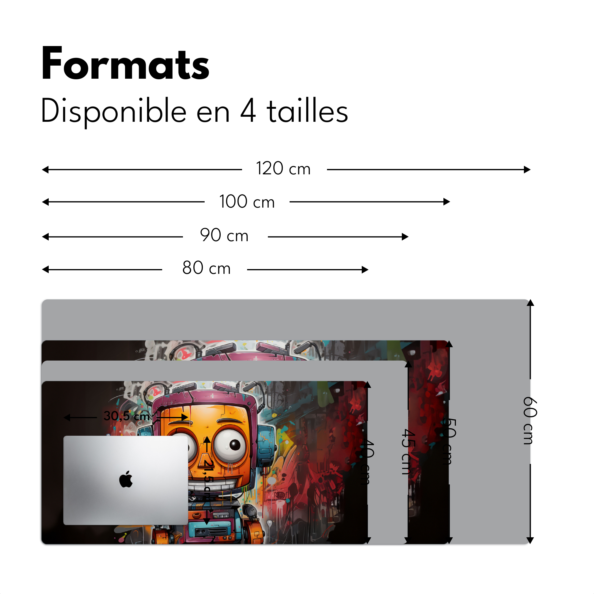 Sous main bureau - Robot - Graffiti - Orange - Couleurs-4