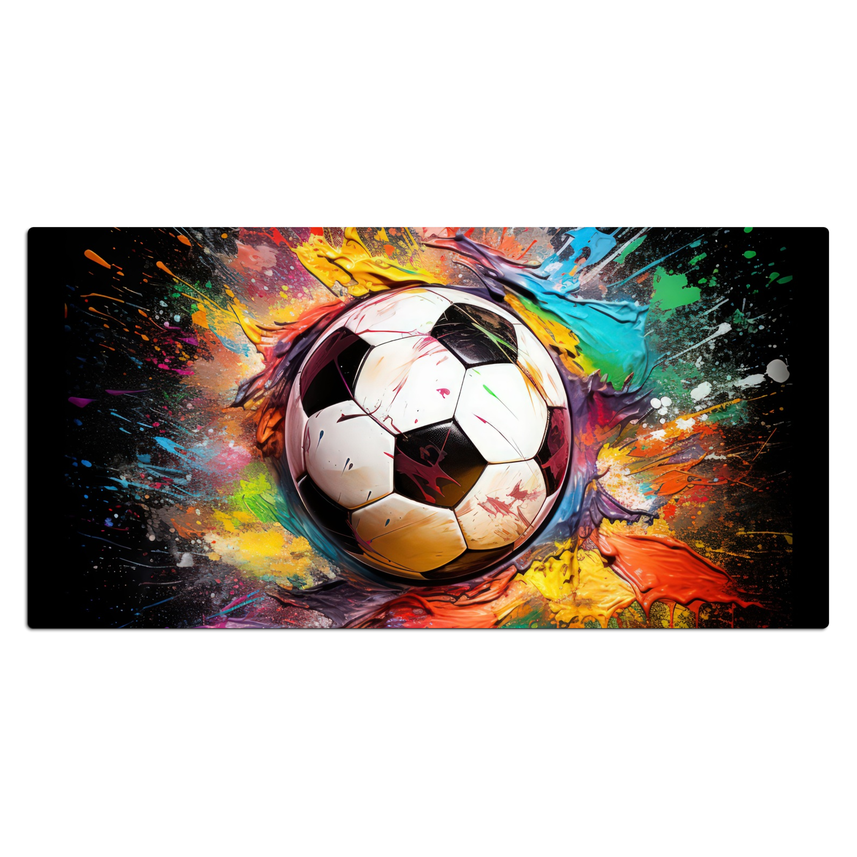Schreibtischunterlage - Fußball – Farbe – Farben – Schwarz – Weiß