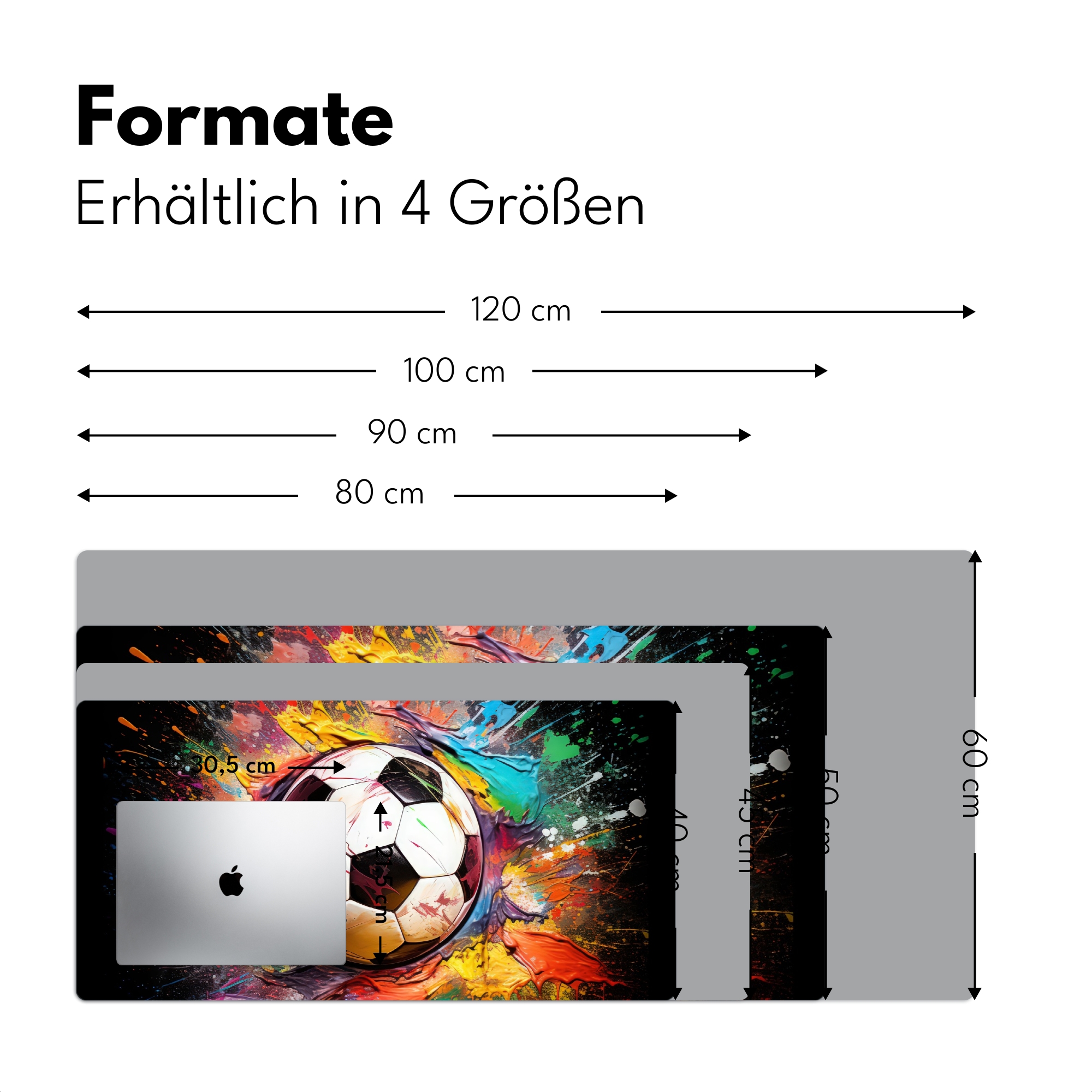 Schreibtischunterlage - Fußball – Farbe – Farben – Schwarz – Weiß-4