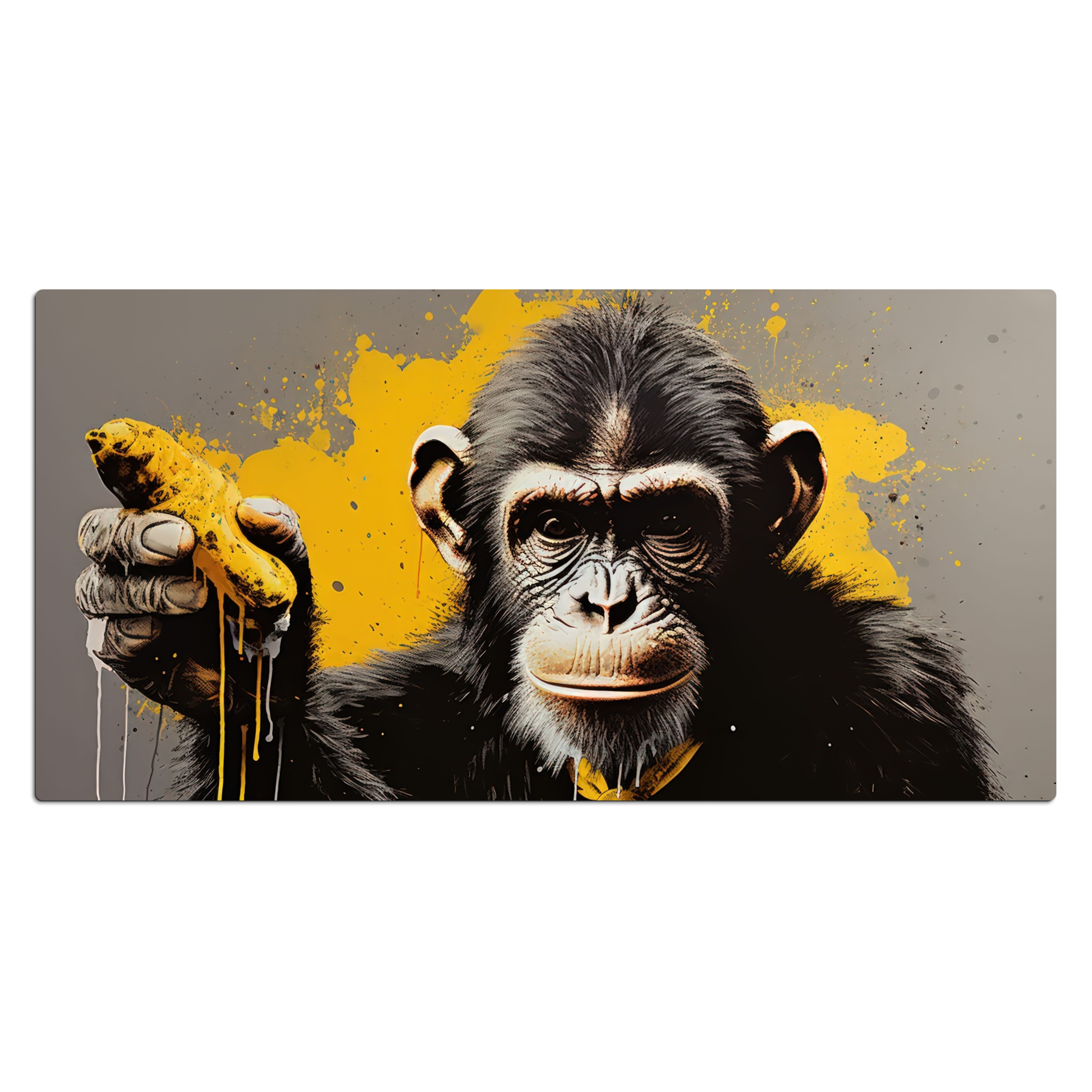 Sous main bureau - Singe - Chimpanzé - Banane - Jaune - Animaux - Cravate