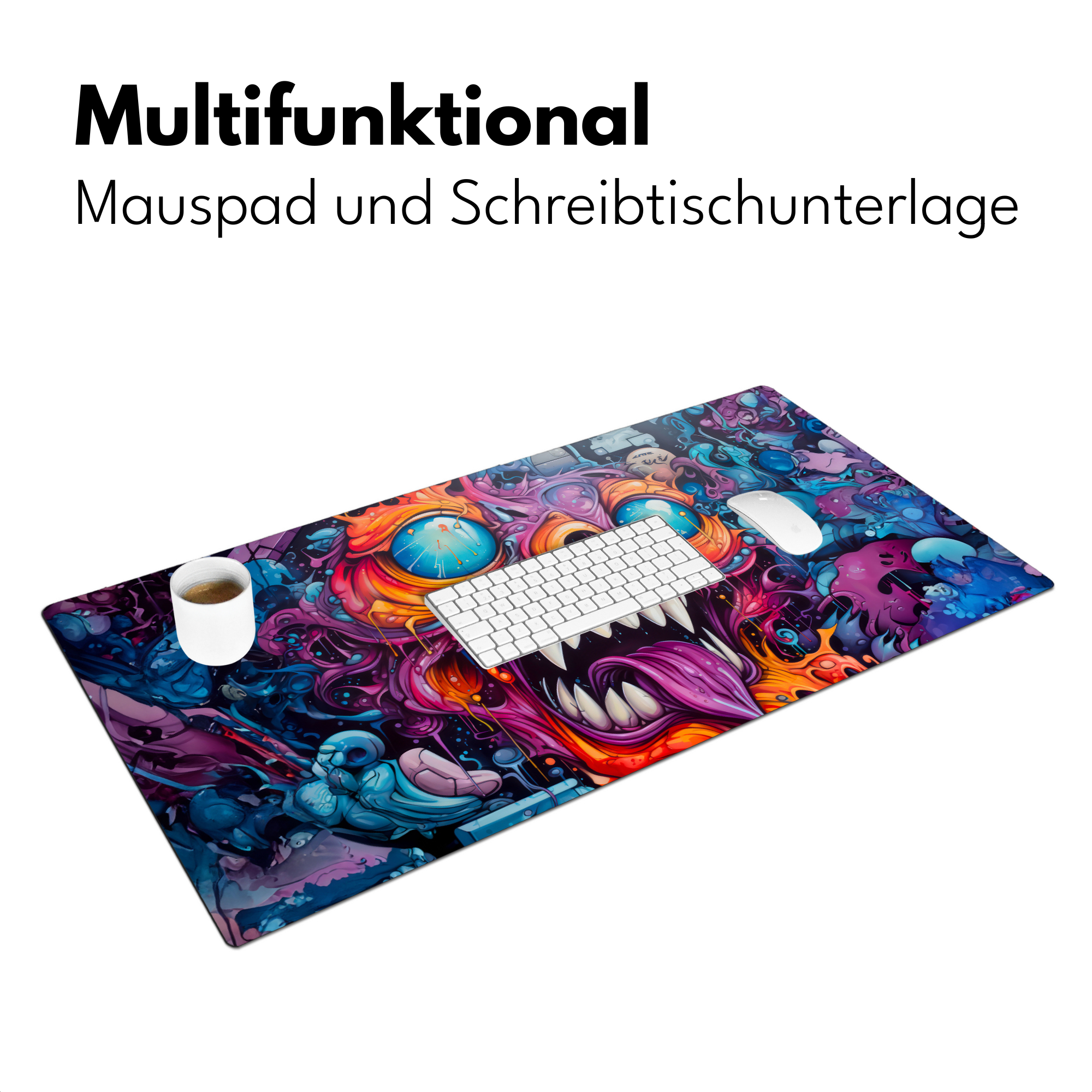 Schreibtischunterlage - Monster - Graffiti - Farben - Orange-3