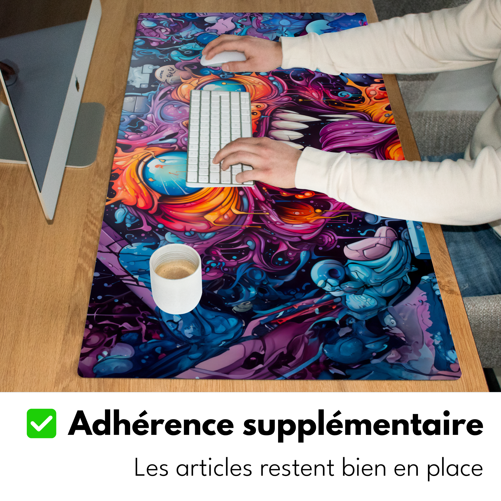 Sous main bureau - Monstre - Graffiti - Couleurs - Orange-5