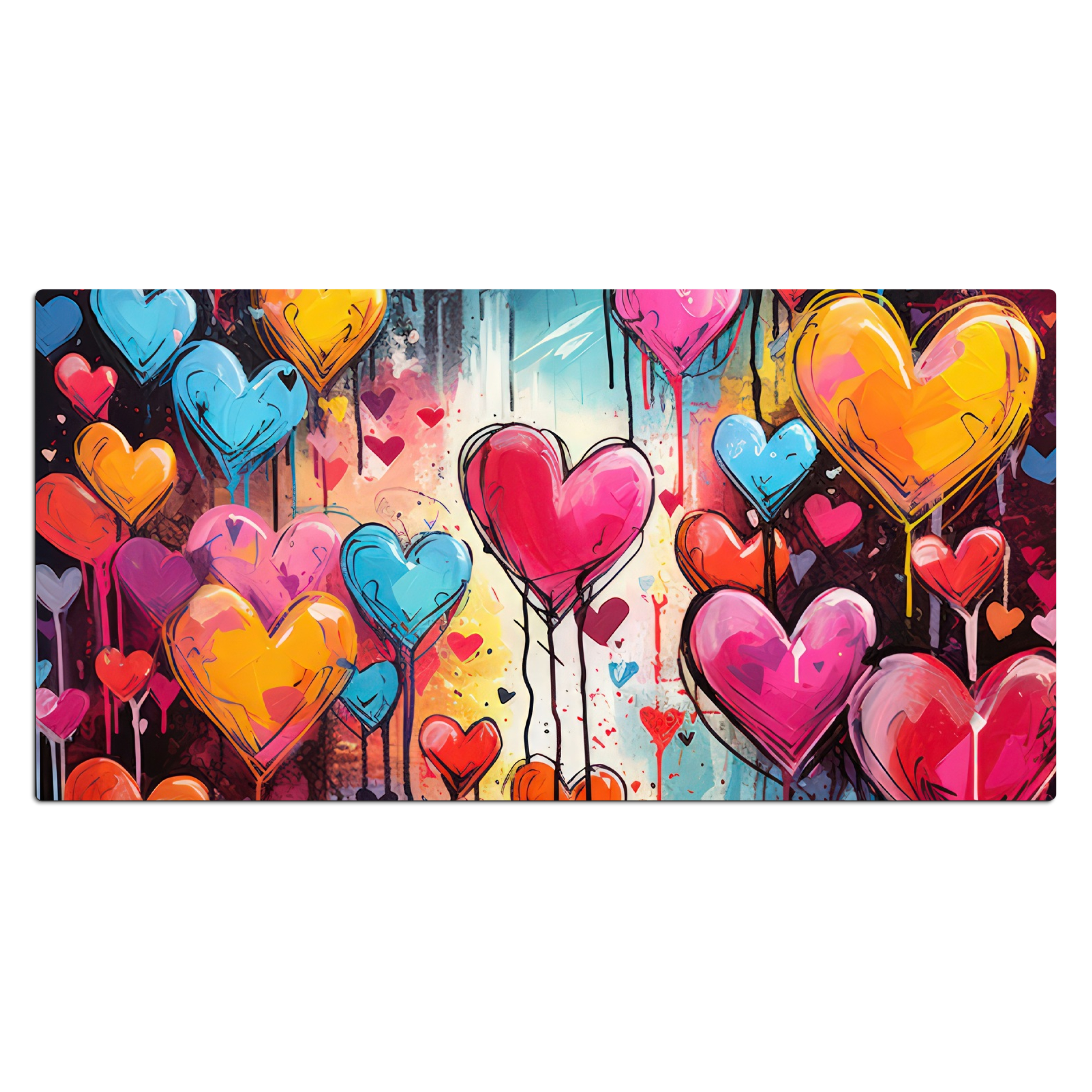 Schreibtischunterlage - Herzen – Farben – Kunst – Liebe
