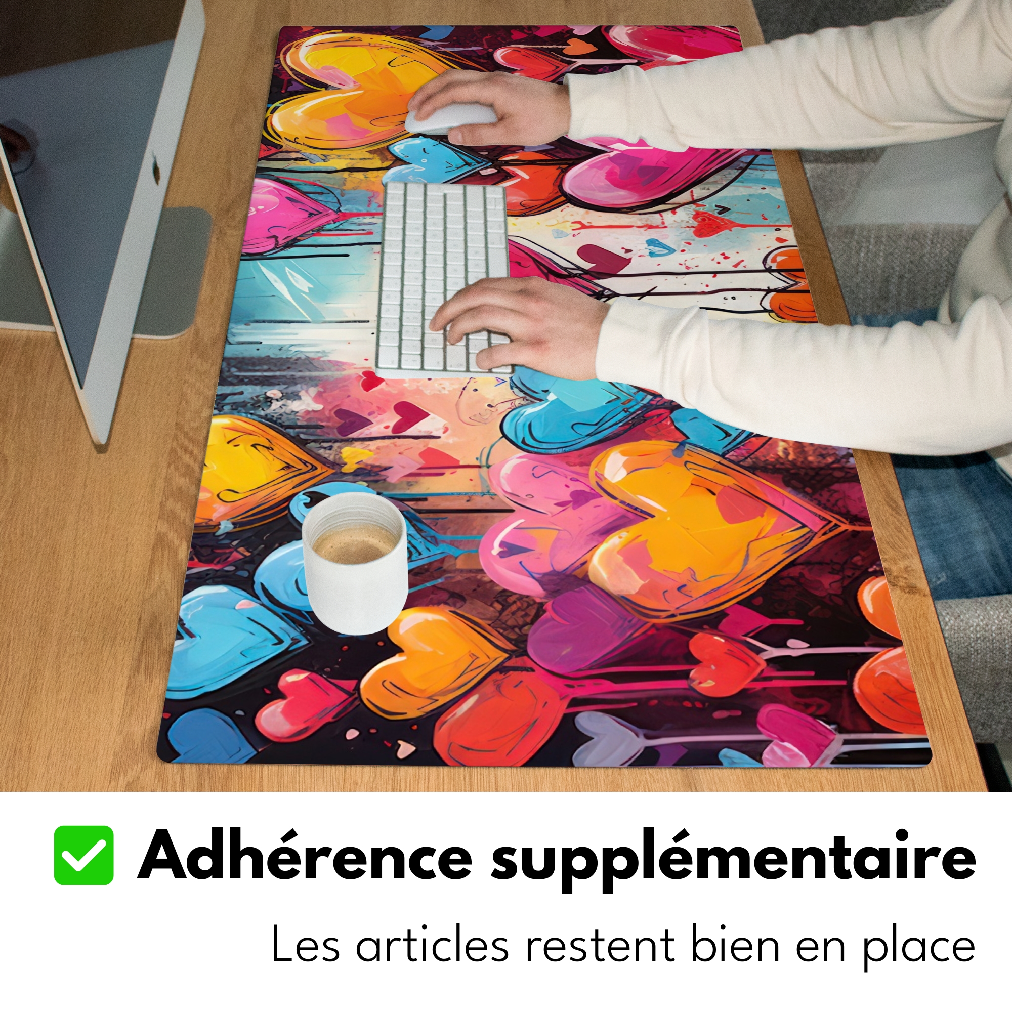 Sous main bureau - Coeurs - Couleurs - Art - Amour-5