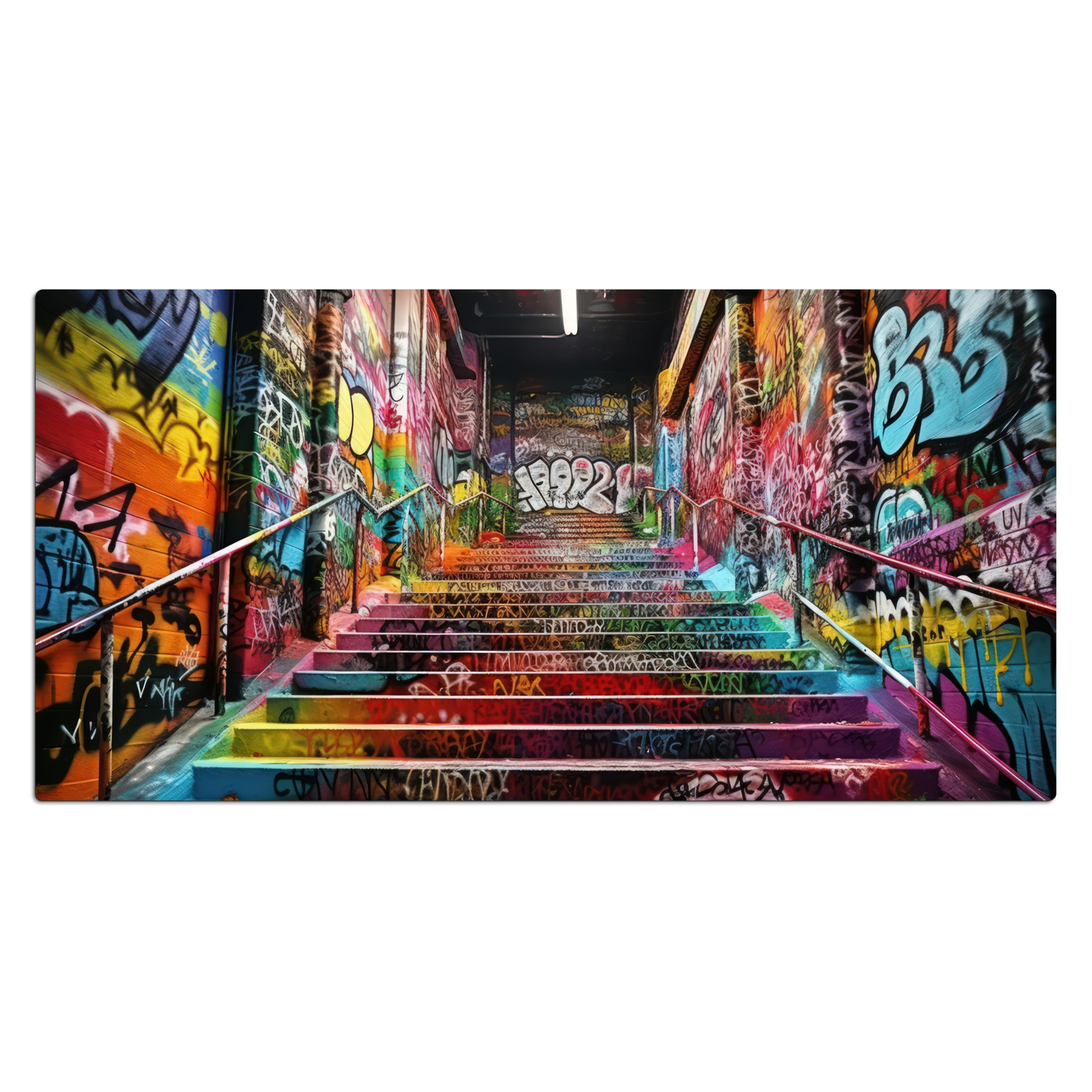 Schreibtischunterlage - Treppen - Graffiti - Farben - Kunst