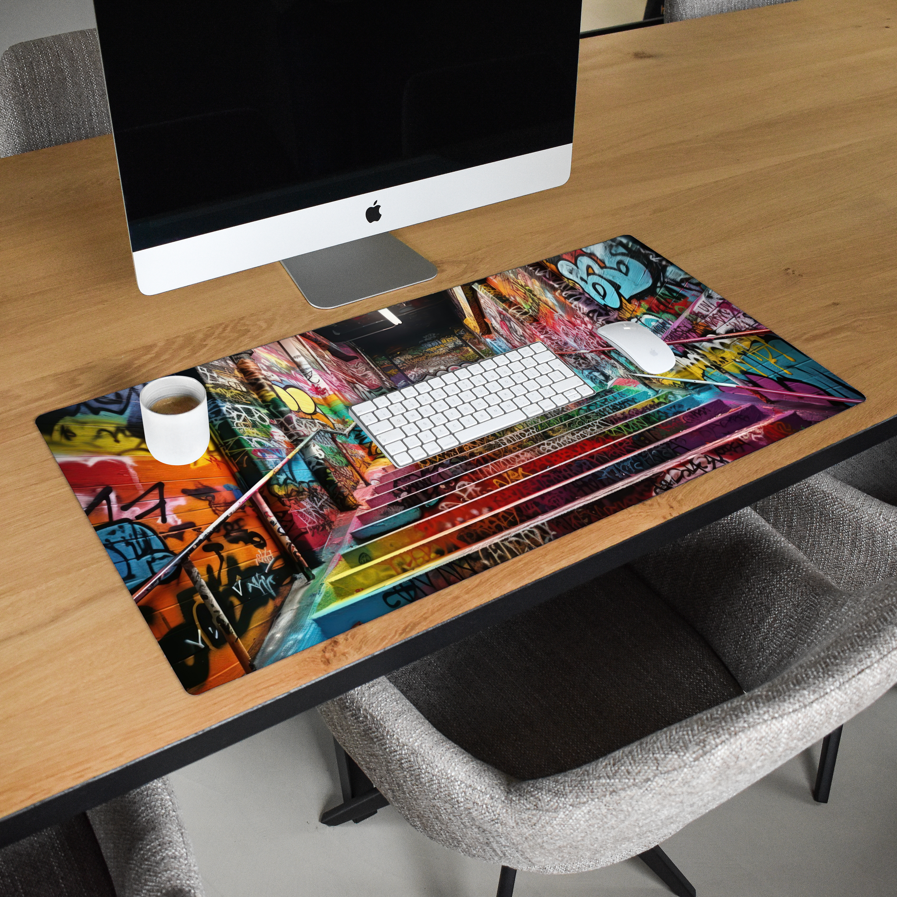 Schreibtischunterlage - Treppen - Graffiti - Farben - Kunst-2
