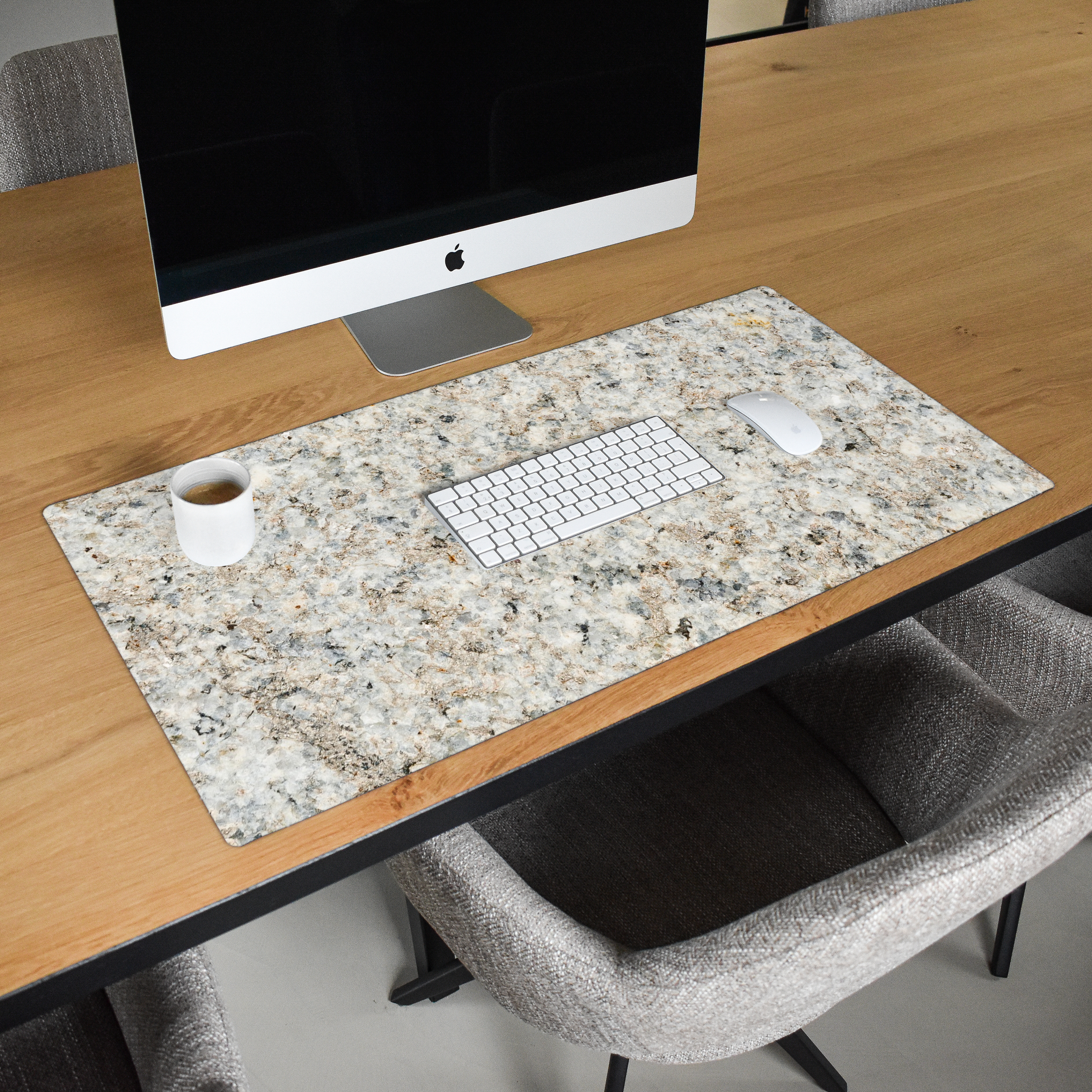 Schreibtischunterlage - Granit - Weiß - Grau - Steinstruktur-2
