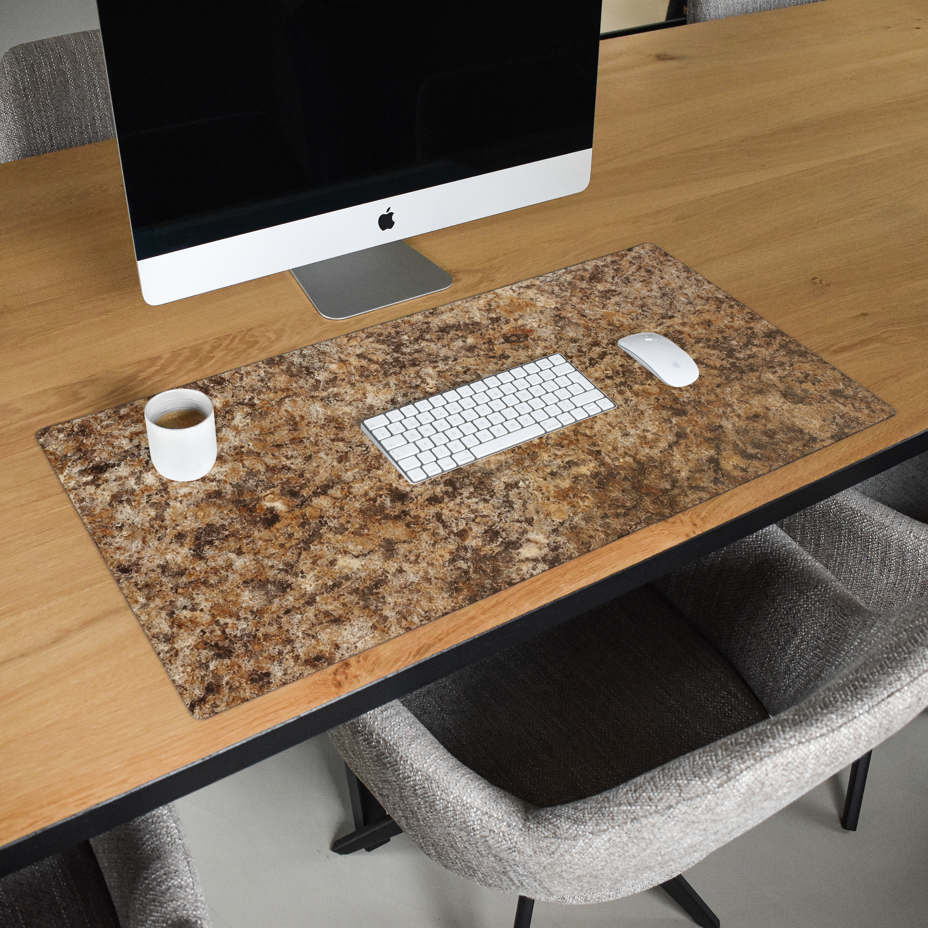 Schreibtischunterlage - Granit - Design Strukturstein Braun-2