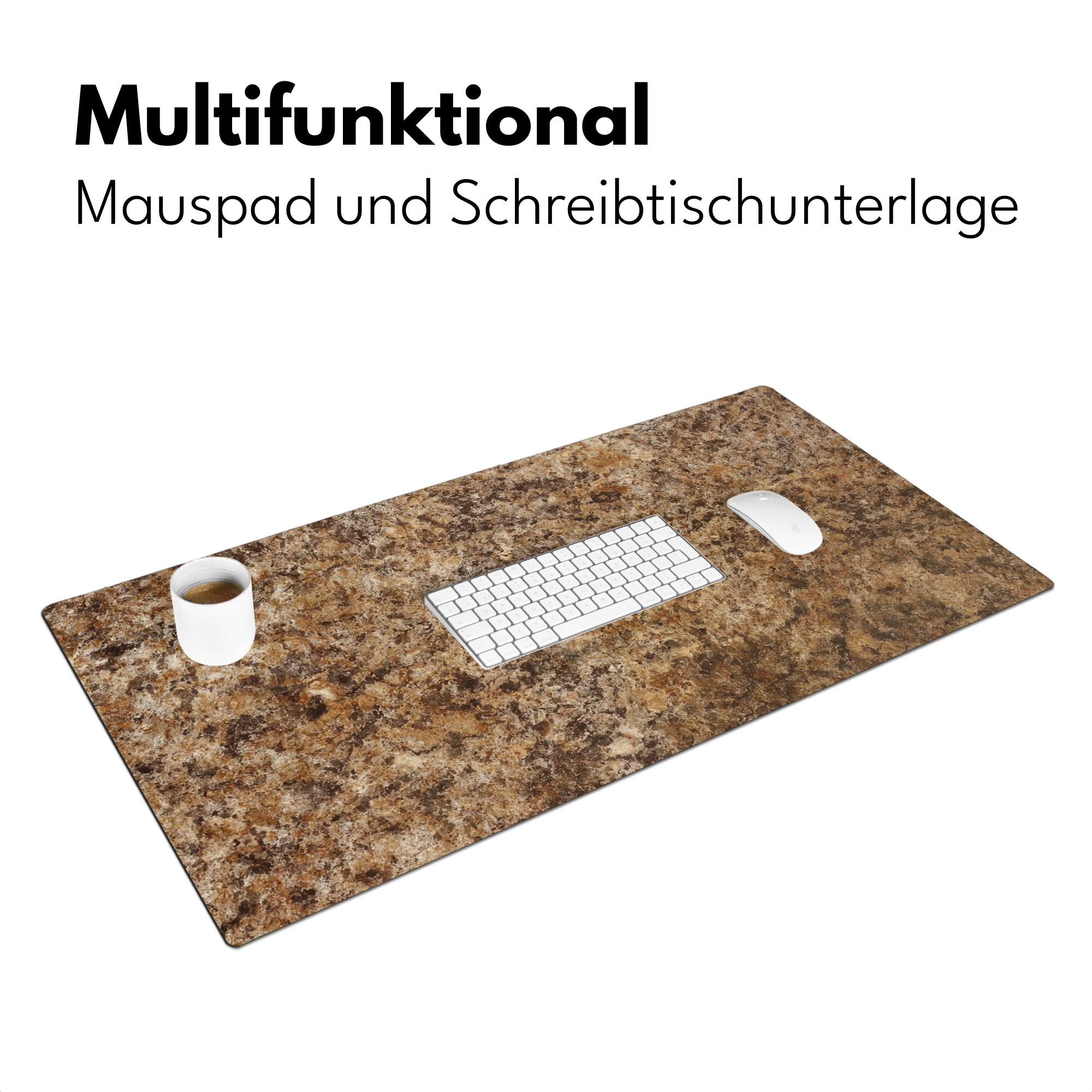 Schreibtischunterlage - Granit - Design Strukturstein Braun-3