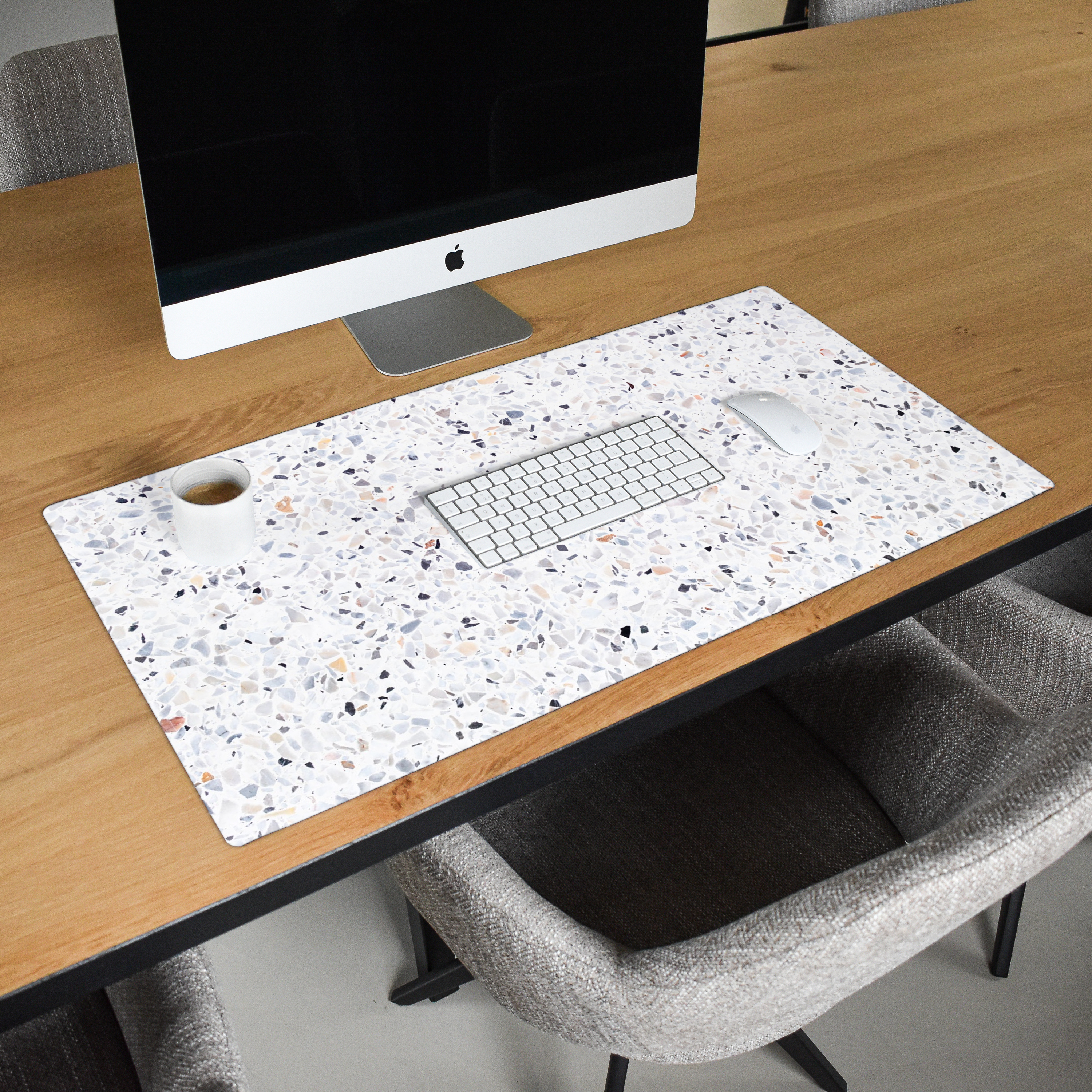 Schreibtischunterlage - Granit - Strukturdesign Weiß-2