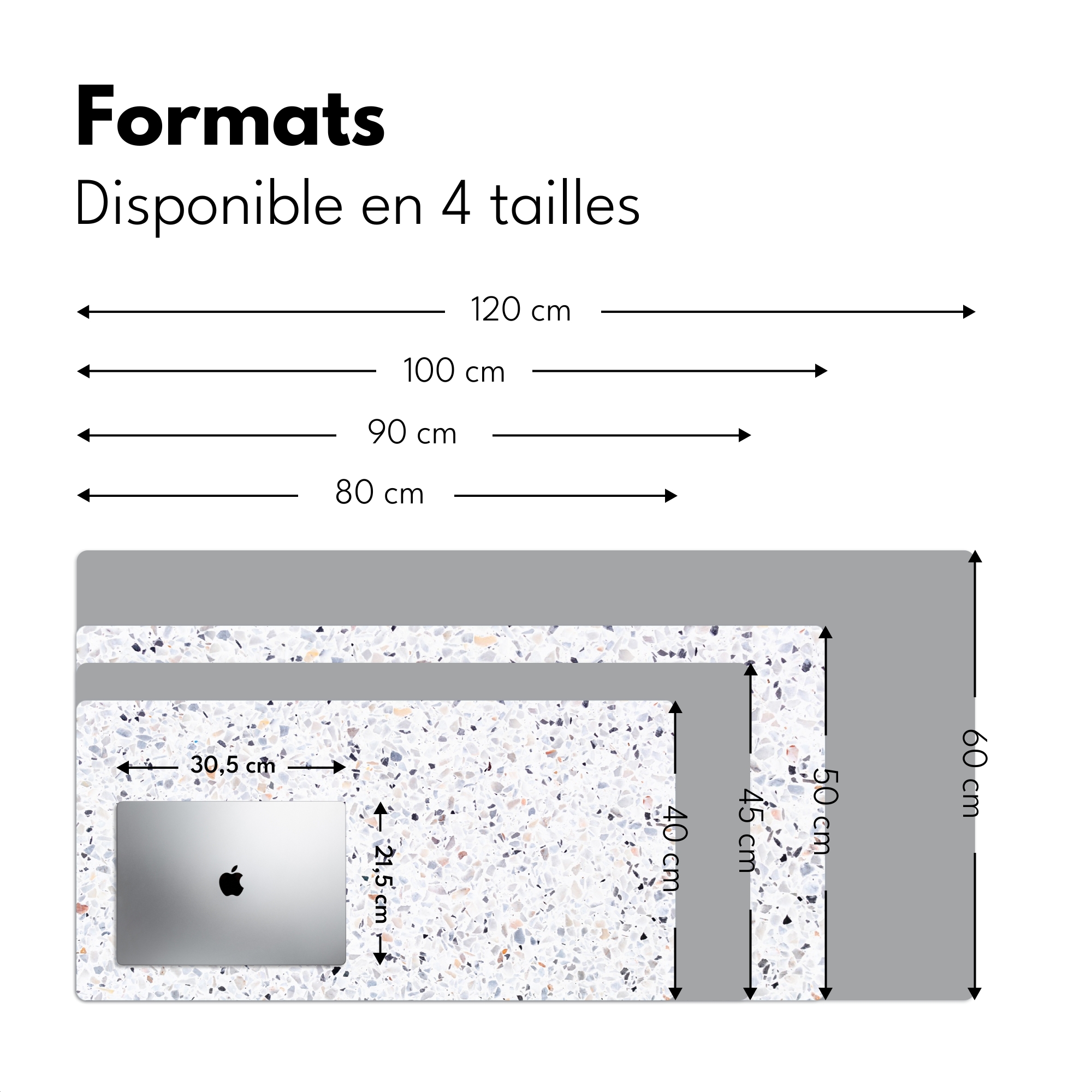 Sous main bureau - Granit - Structure Design Blanc-4