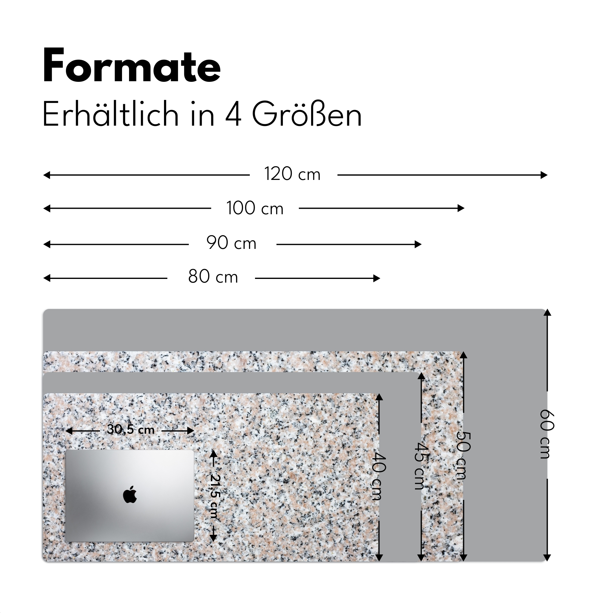 Schreibtischunterlage - Granit – Strukturierter Designstein-4