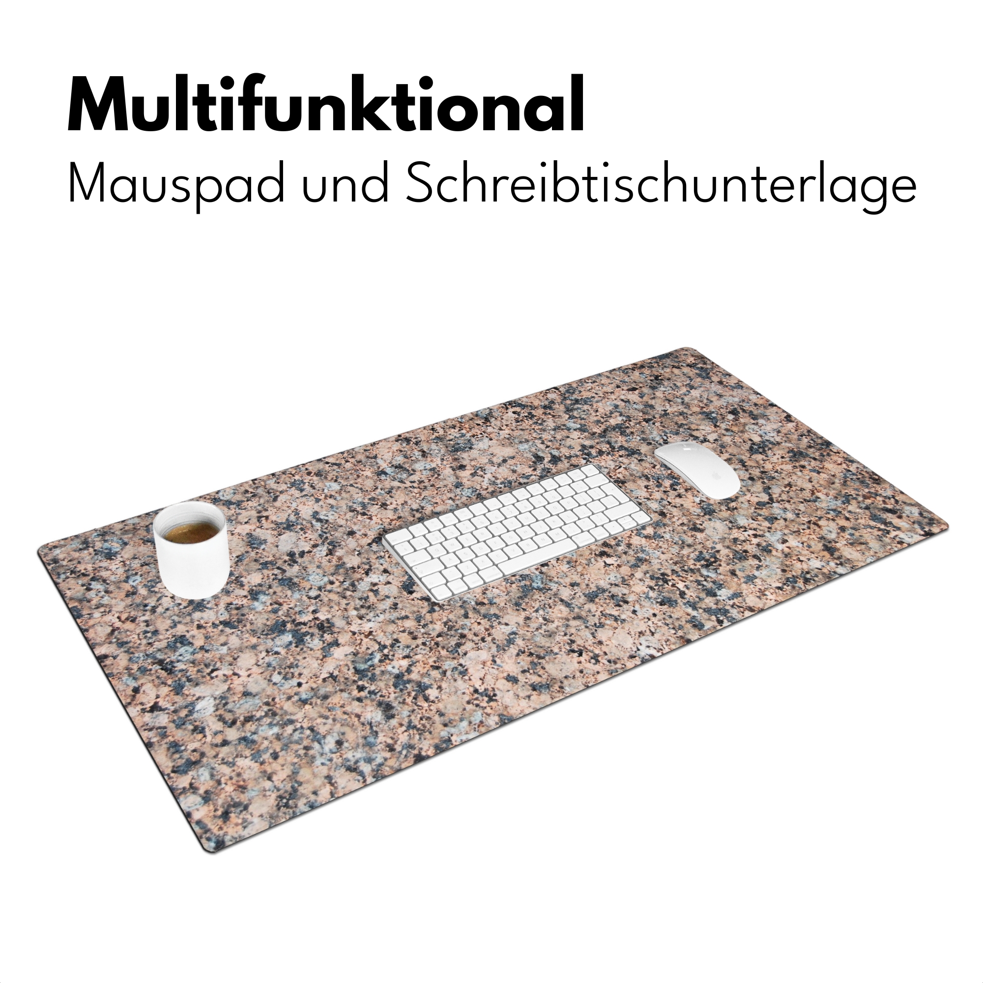 Schreibtischunterlage - Granit-Steinmuster-Design – Braungrau-3