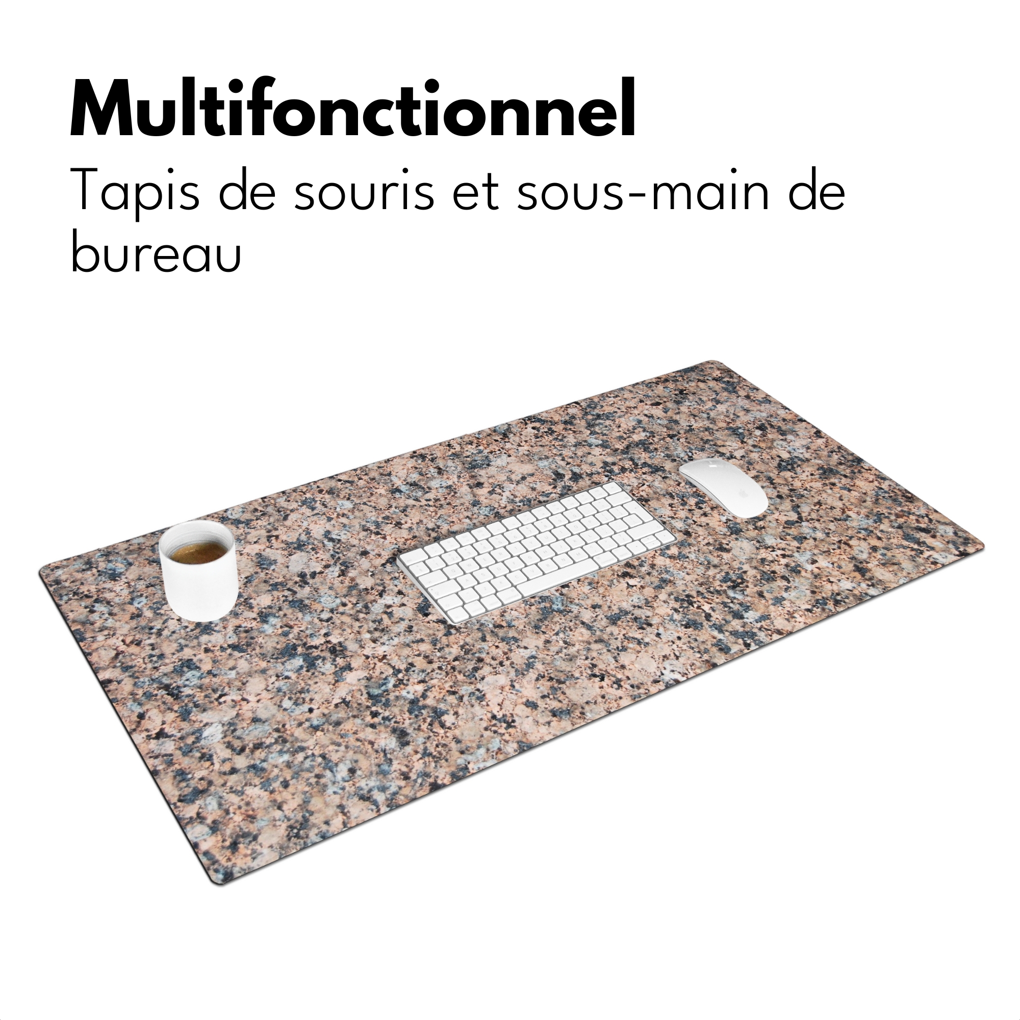 Sous main bureau - Conception de modèle de pierre de granit - gris brun-3