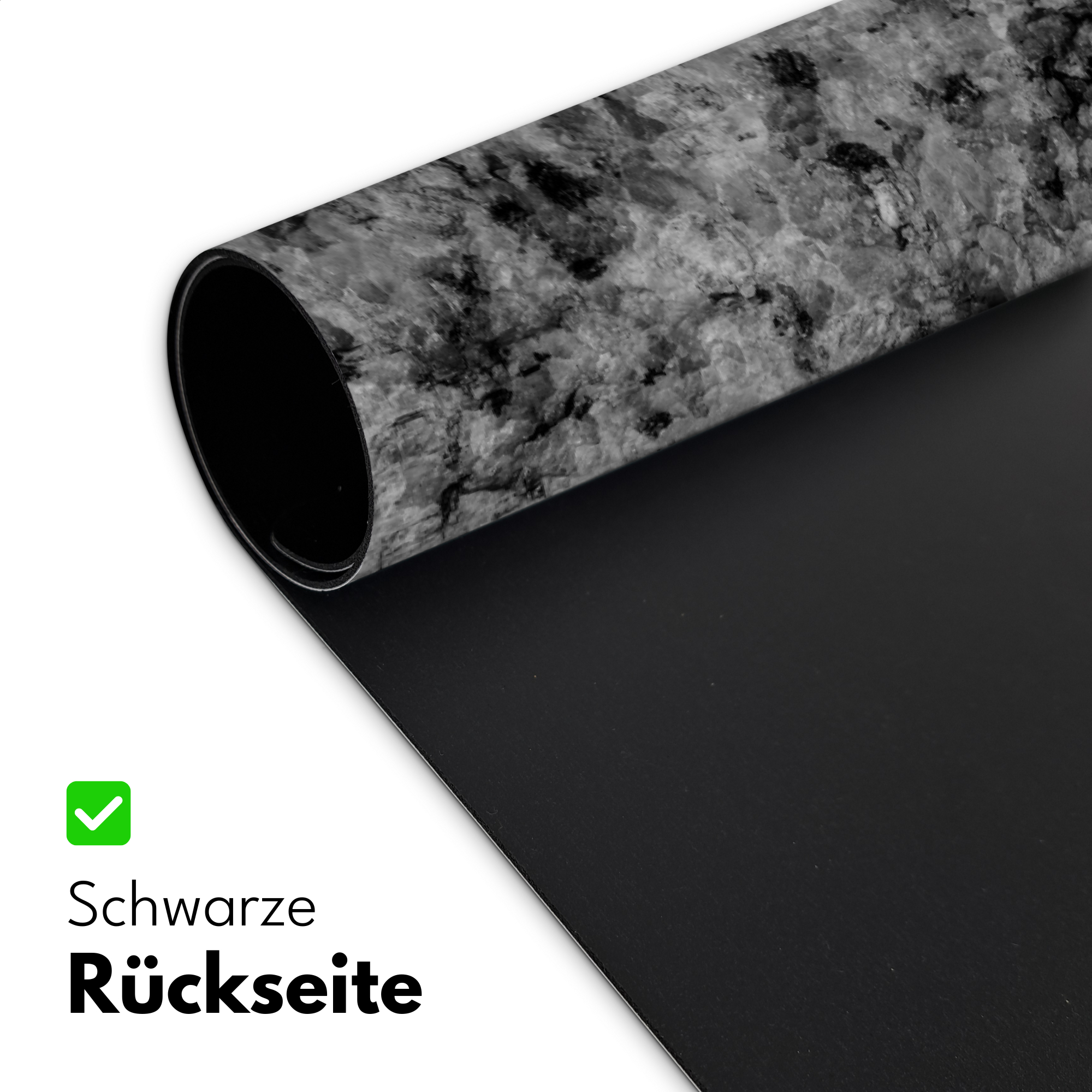 Schreibtischunterlage - Granit - Stein - Schwarz Weiß-6
