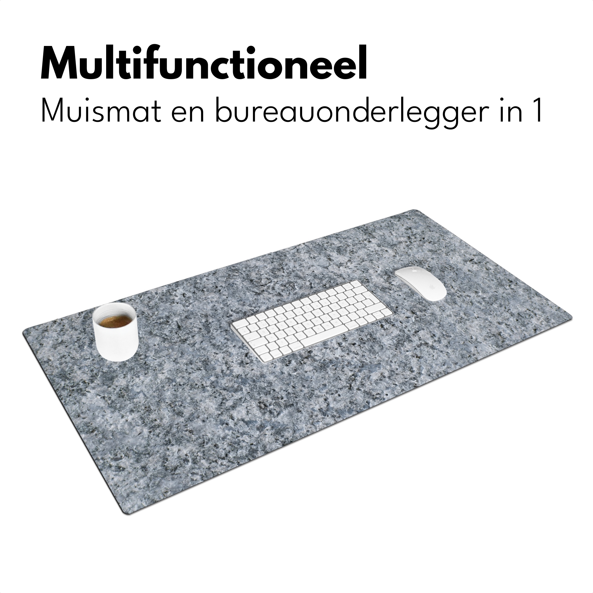 Bureau onderlegger - Graniet - Steen - Patroon Design Grijs-3