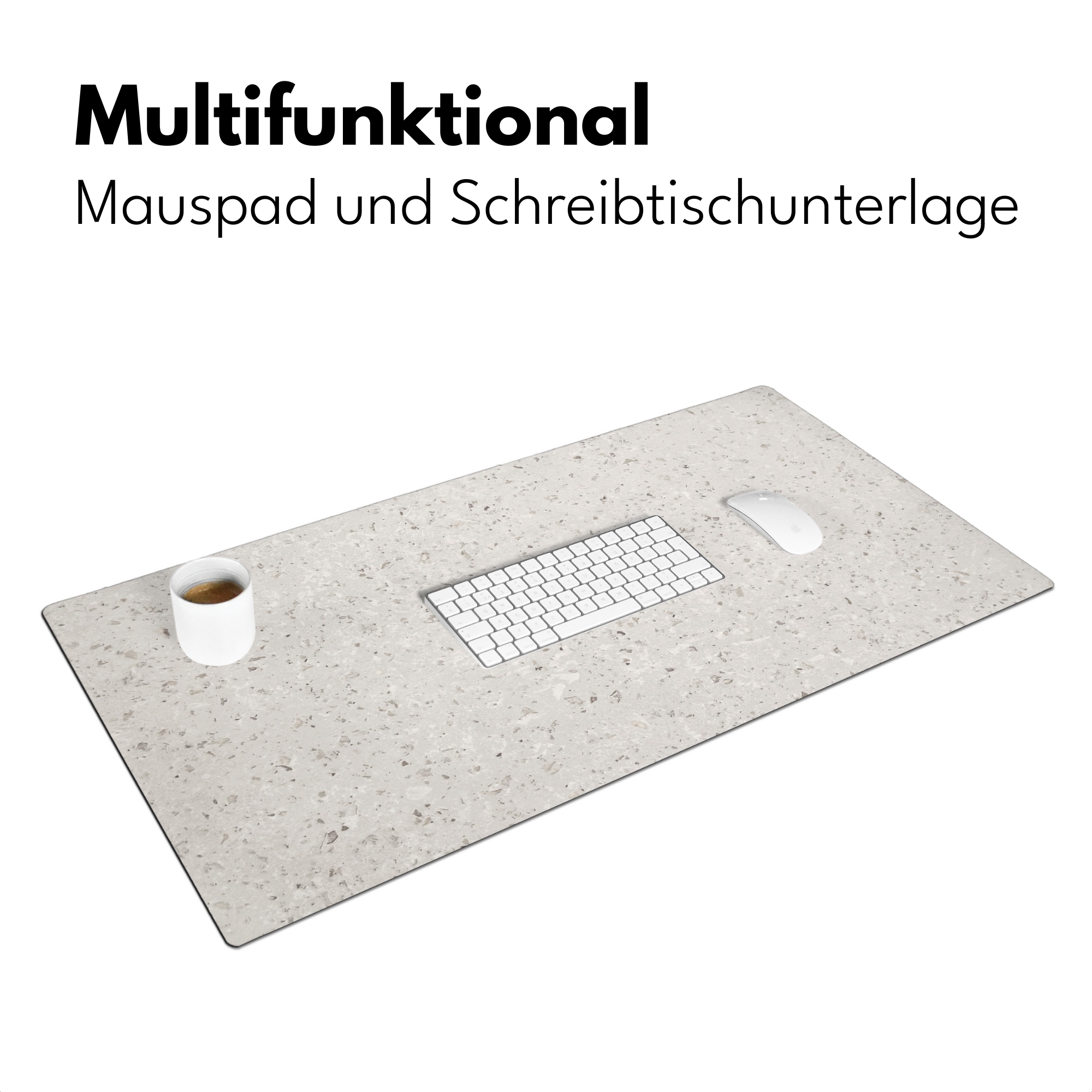 Schreibtischunterlage - Granit – Grau – Musterdesign Weiß-3