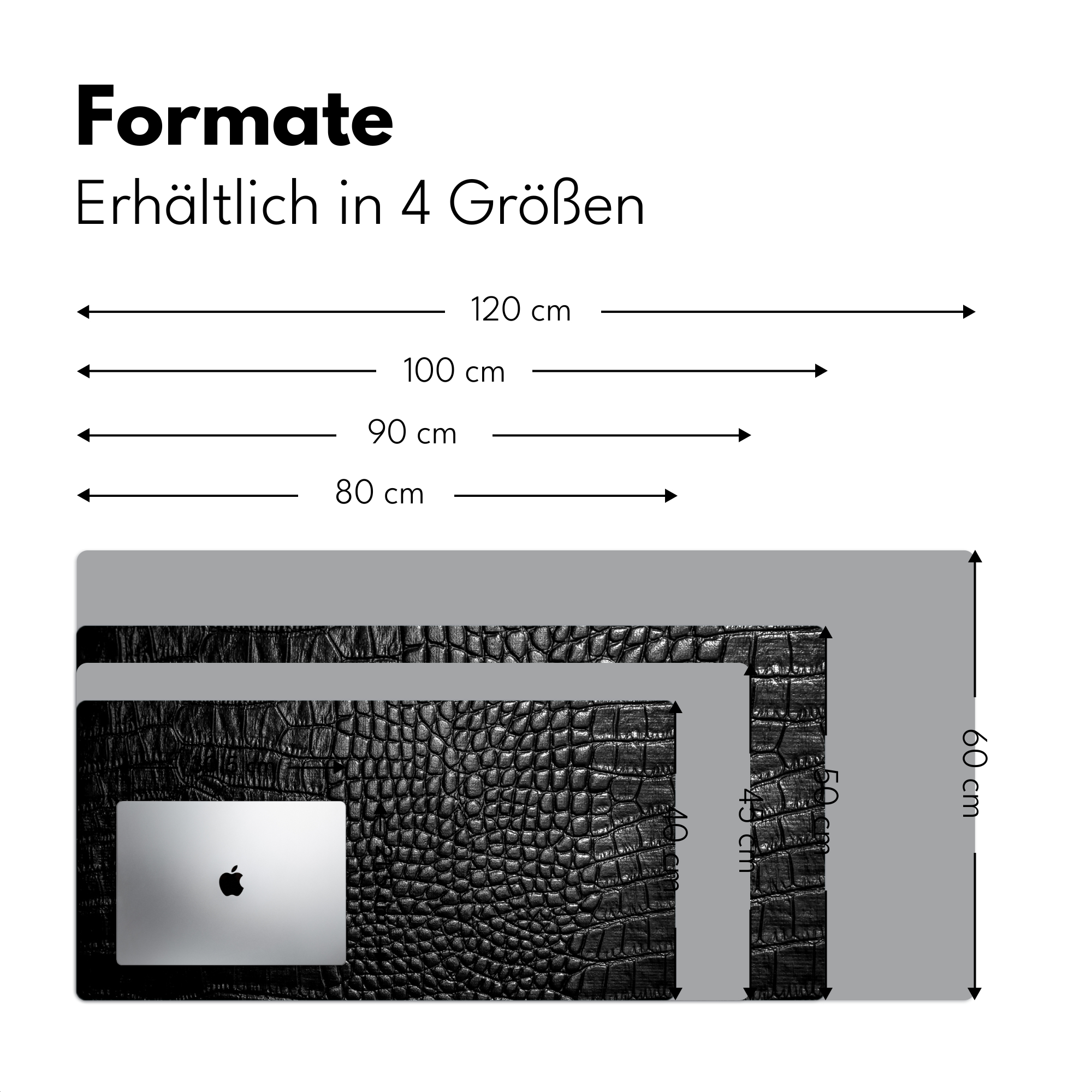 Schreibtischunterlage - Lederstruktur - Schwarzgrau-4