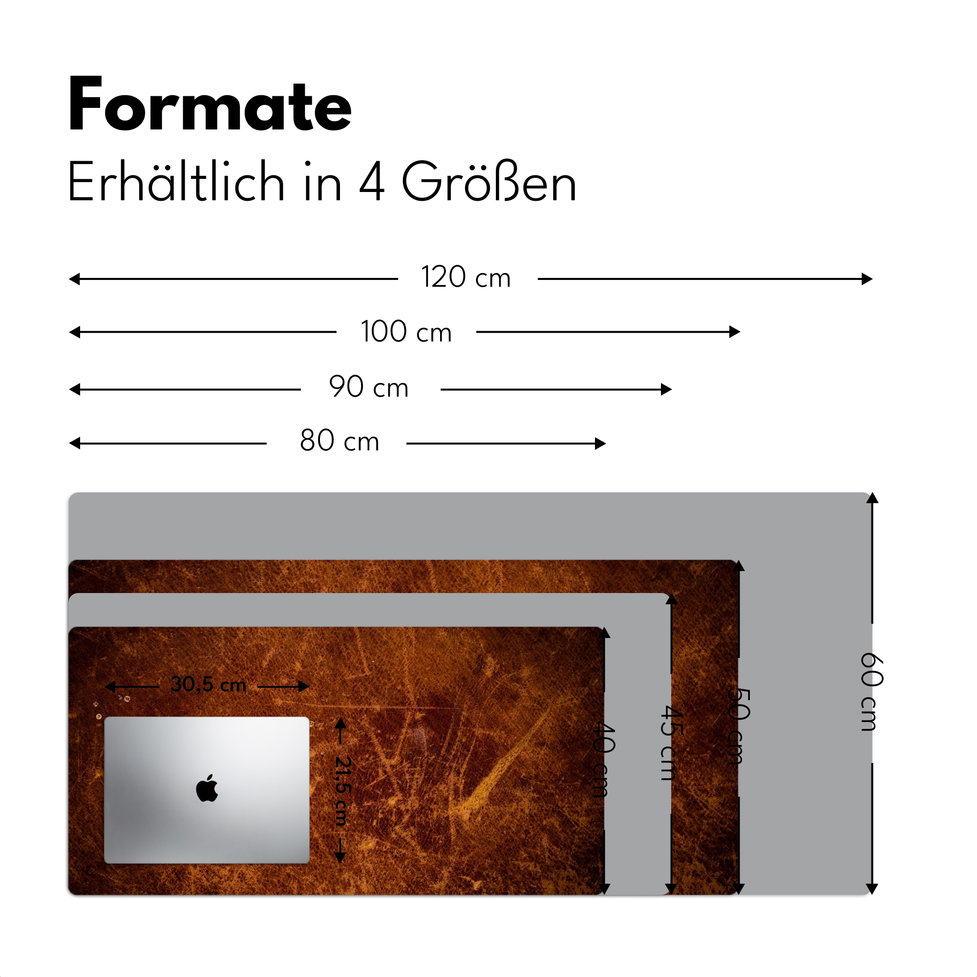 Schreibtischunterlage - Lederoptik - Braun Orange-4