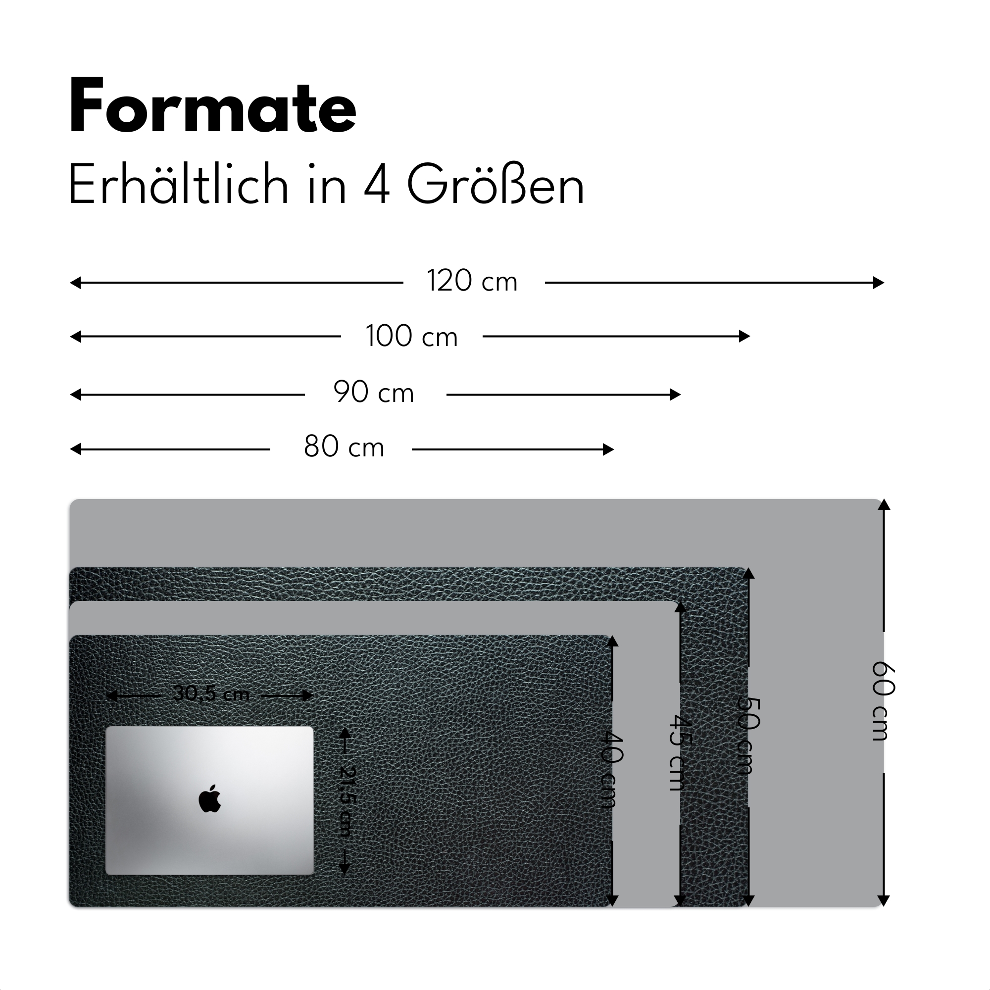 Schreibtischunterlage - Lederstruktur - Schwarzgrünes Licht-4