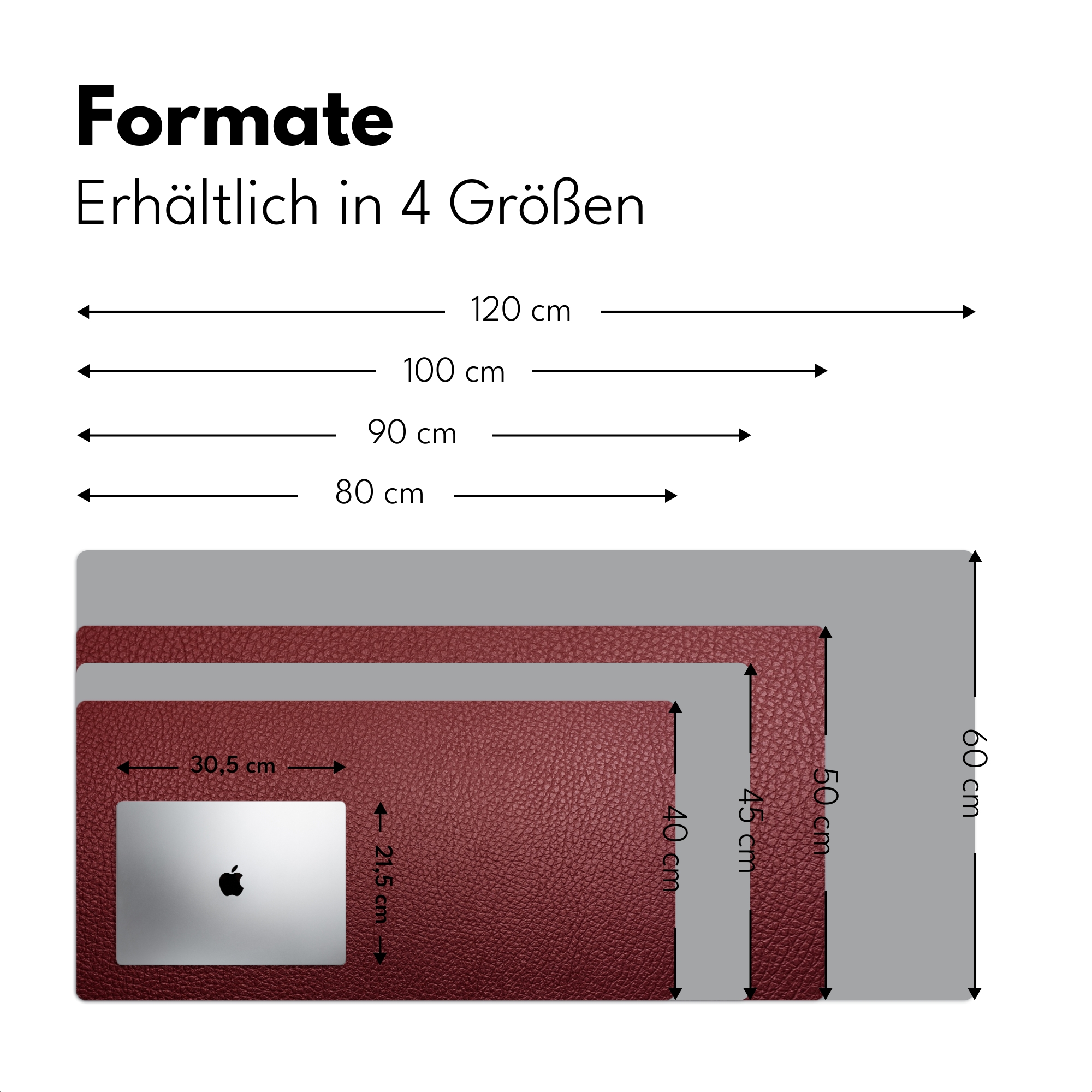 Schreibtischunterlage - Lederoptik - Rotlicht-4