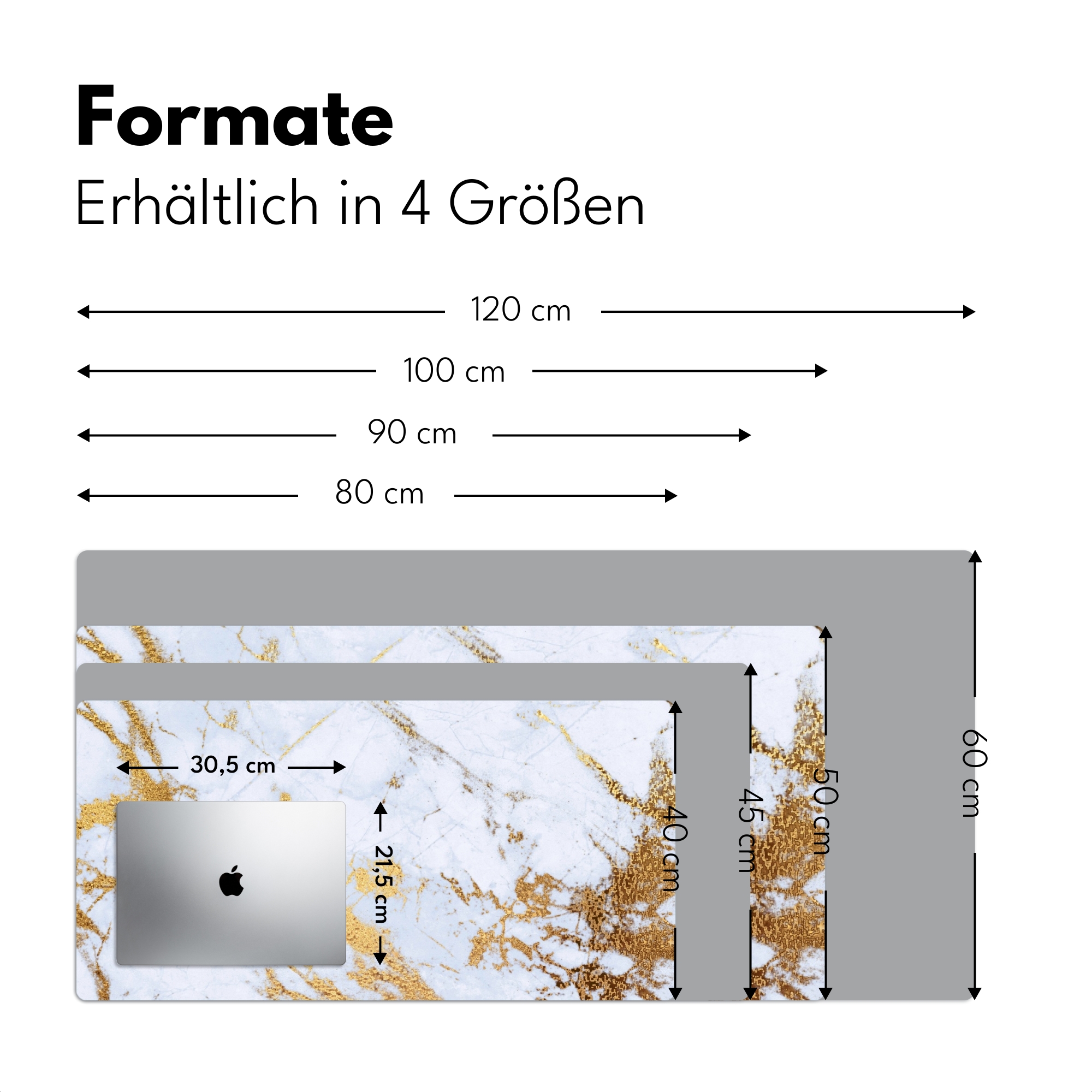 Schreibtischunterlage - Marmor – Gold – Weiß – Luxus – Marmoroptik – Glitzer-4