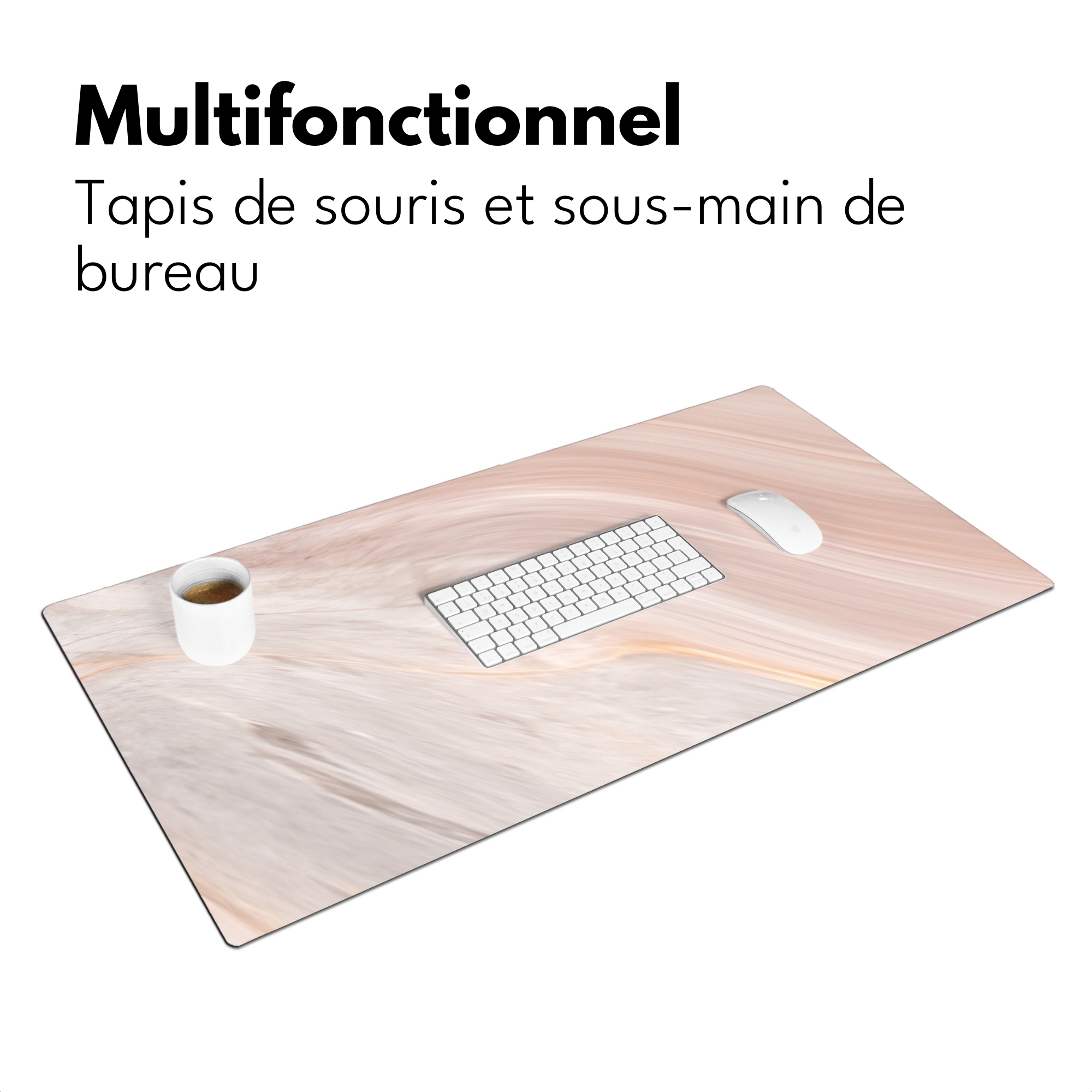 Sous main bureau - Marbre - Motif - Pastel - Abstrait - Aspect marbre - Luxe-3