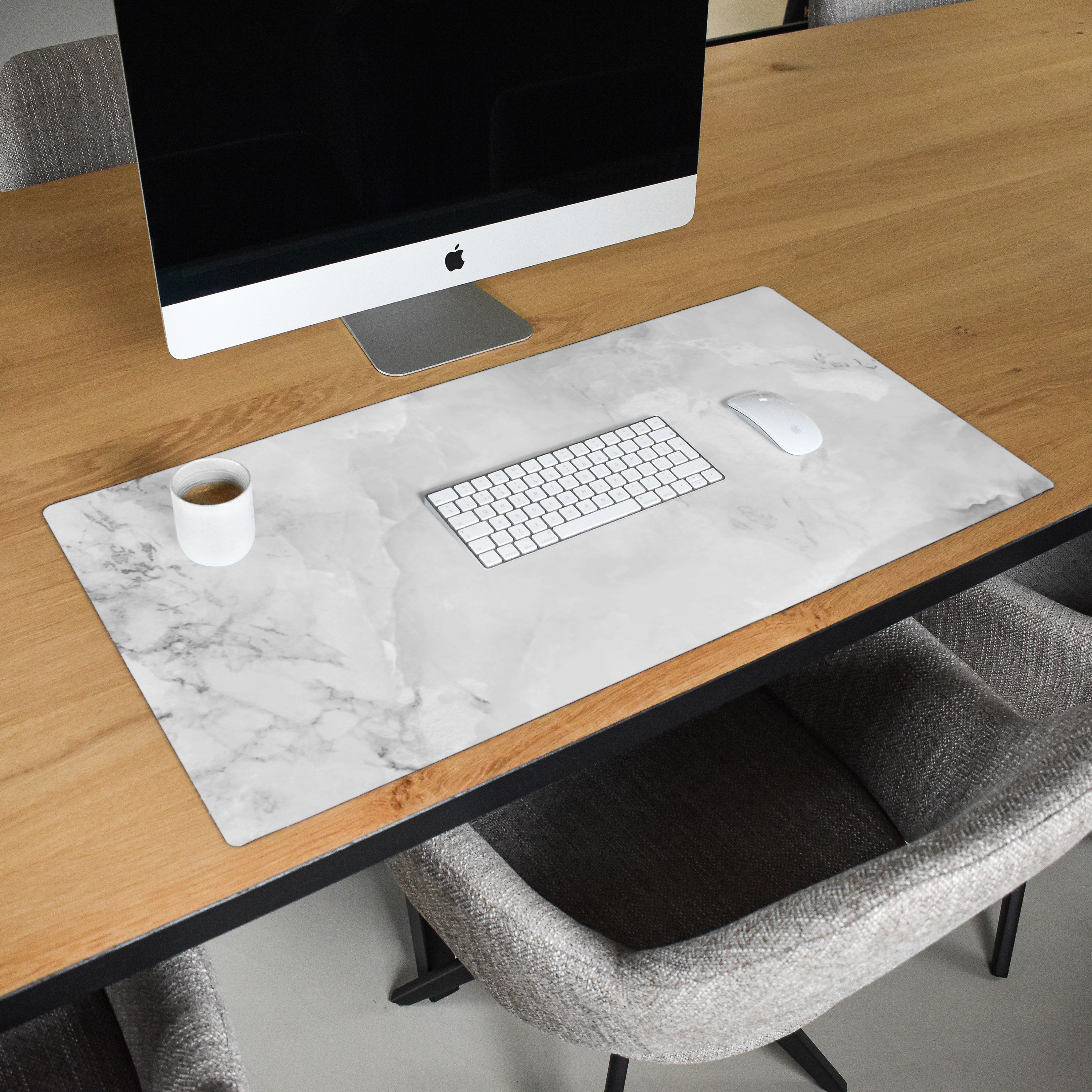 Schreibtischunterlage - Marmor – Stein – Weiß – Grau – Marmoroptik-2