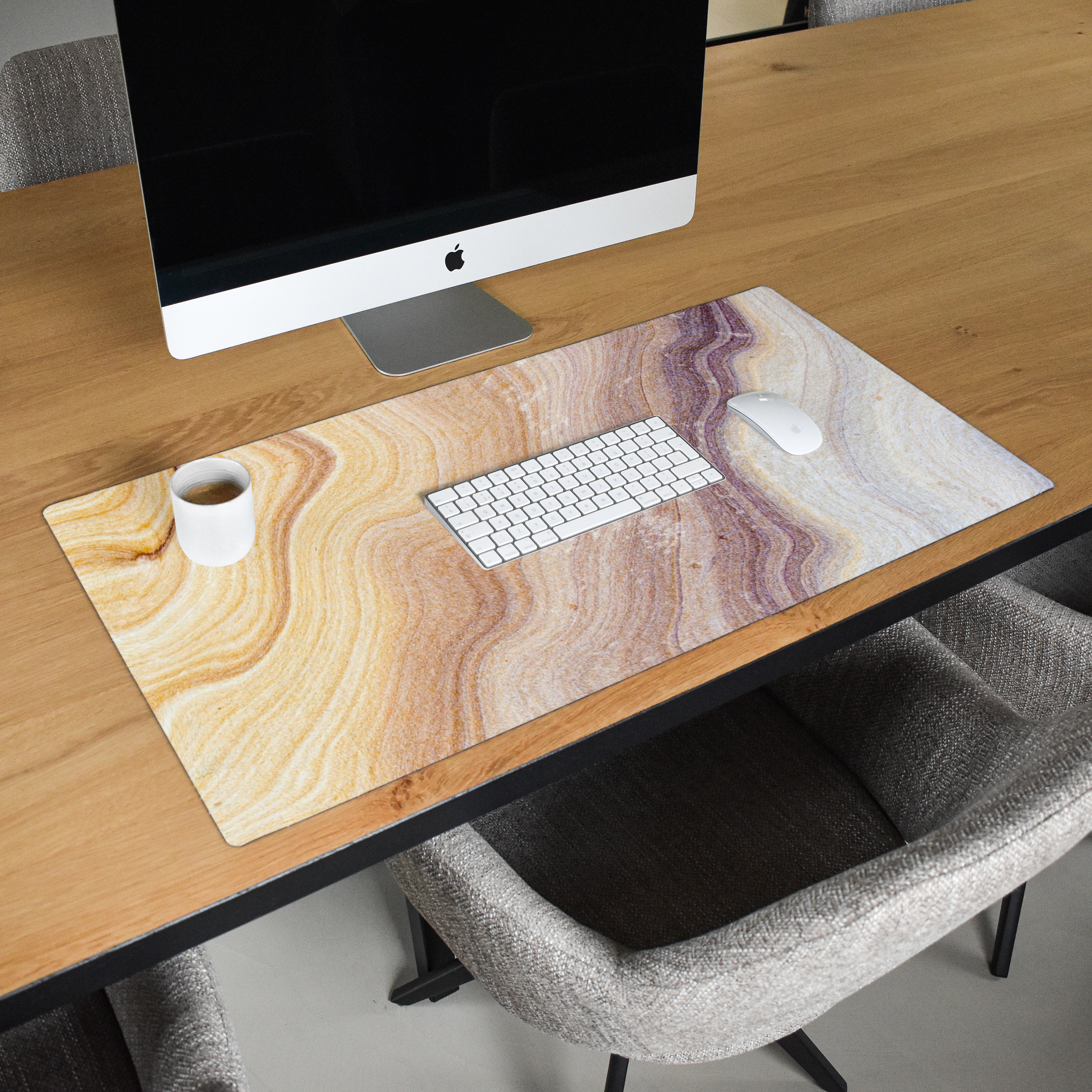 Schreibtischunterlage - Marmor - Textur - Sandstein - Gold - Marmoroptik-2