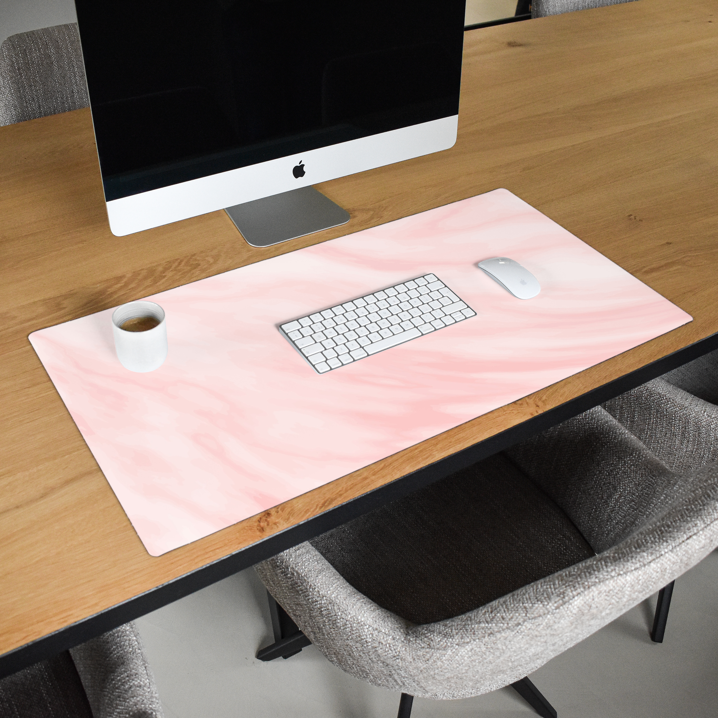 Schreibtischunterlage - Marmor – Rosa – Weiß – Luxus – Marmoroptik-2