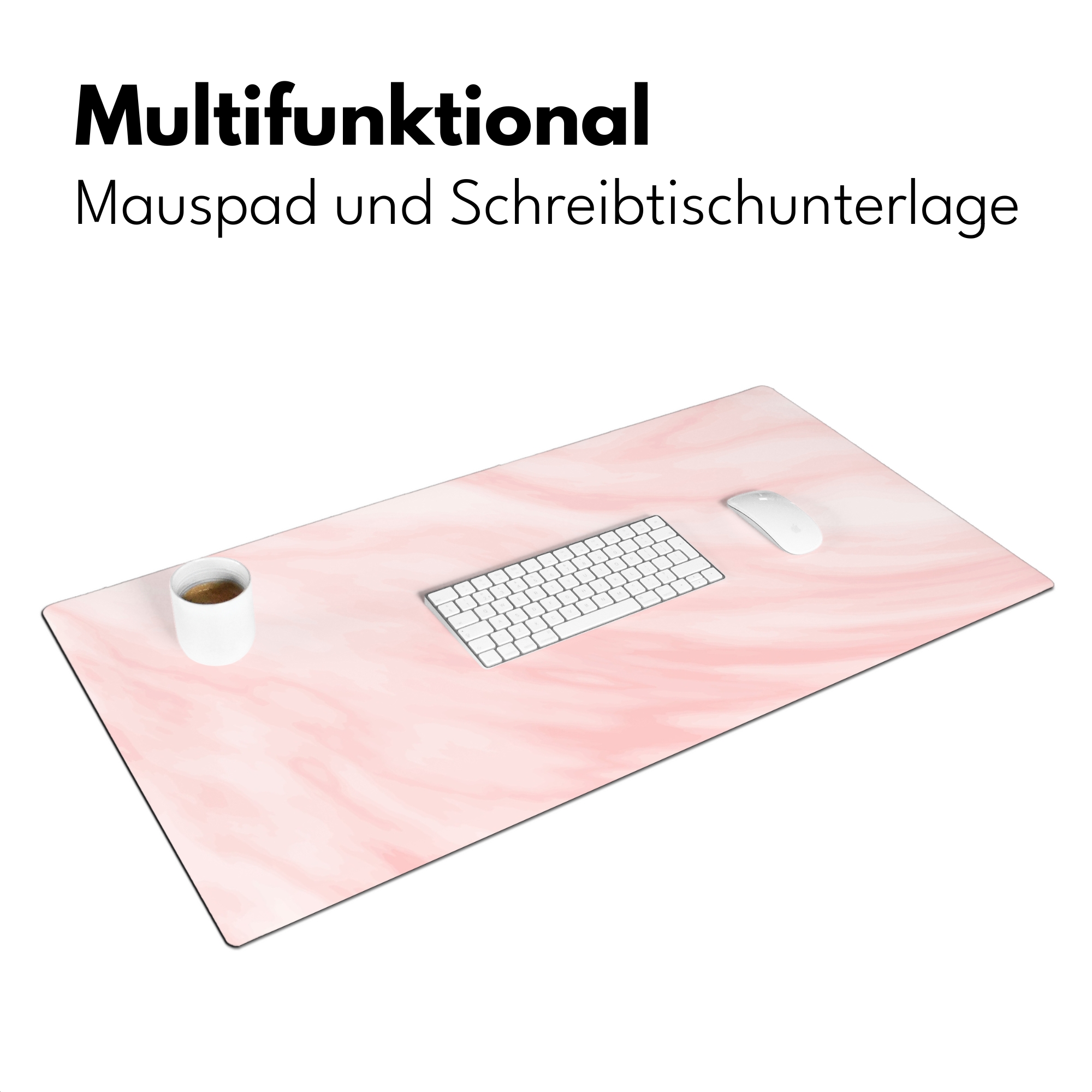 Schreibtischunterlage - Marmor – Rosa – Weiß – Luxus – Marmoroptik-3