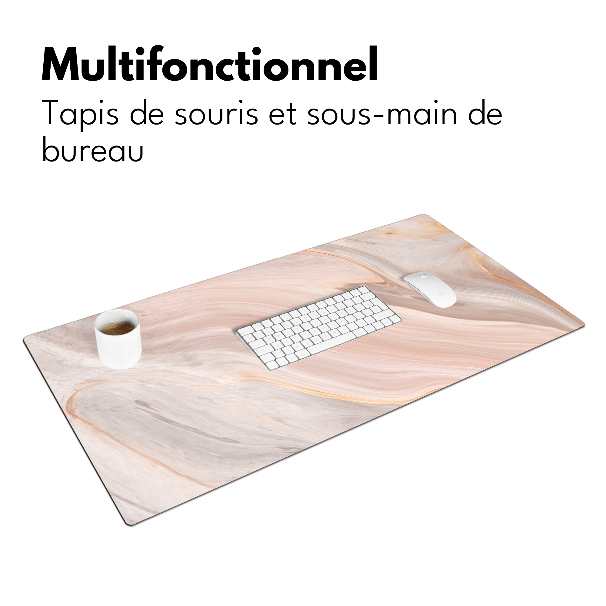 Sous main bureau - Marbre - Motif - Pastel - Rose - Abstrait-3