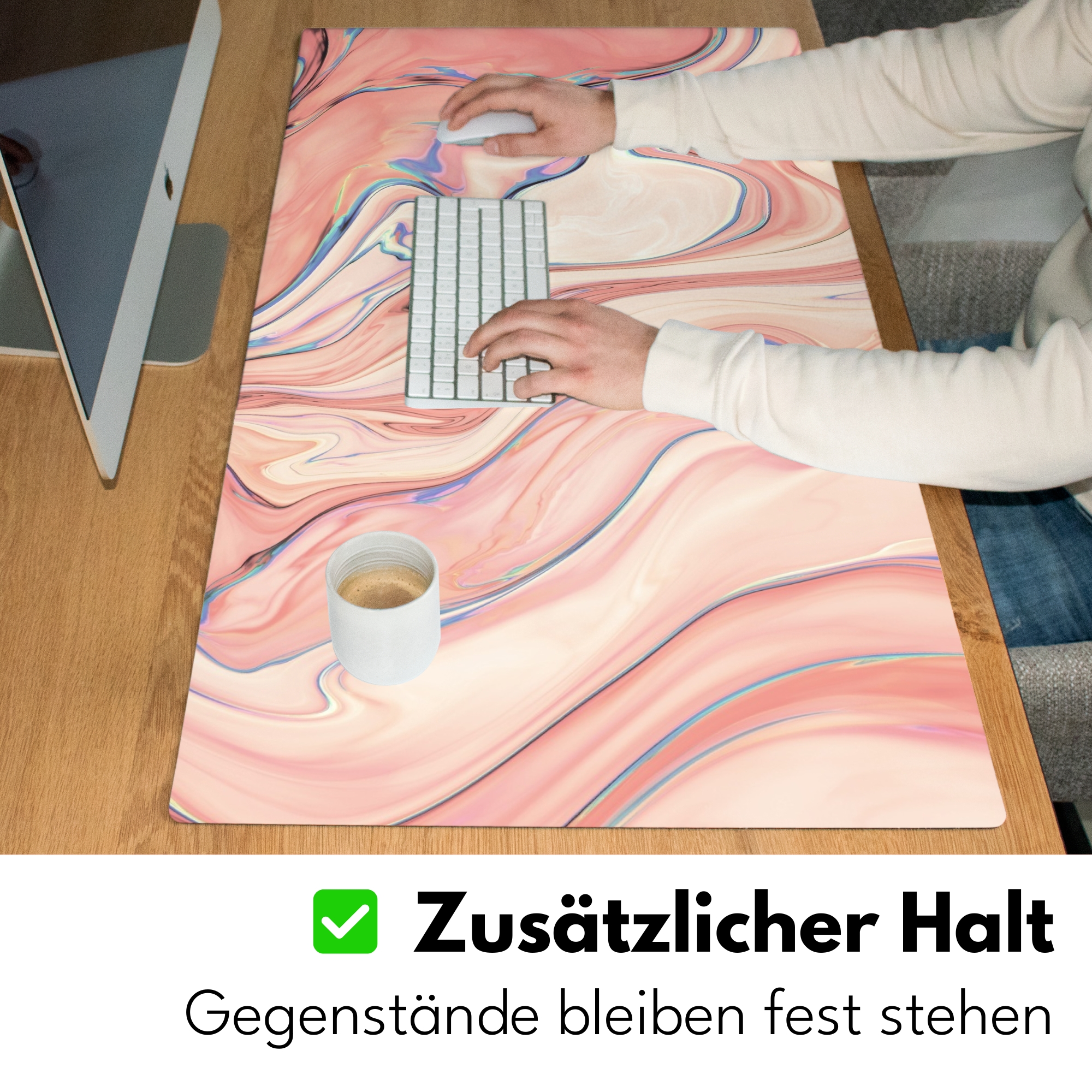 Schreibtischunterlage - Marmor - Pastell - Rosa - Blau - Marmoroptik - Abstrakt-5