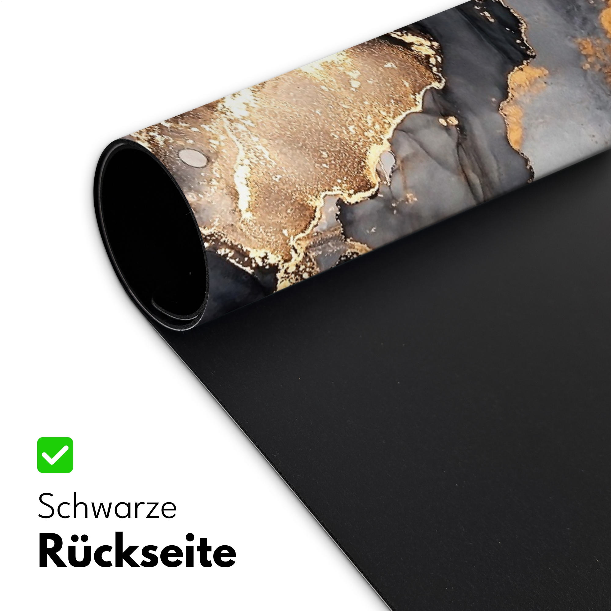 Schreibtischunterlage - Marmor – Schwarz – Weiß – Gold – Luxus – Abstrakt-6