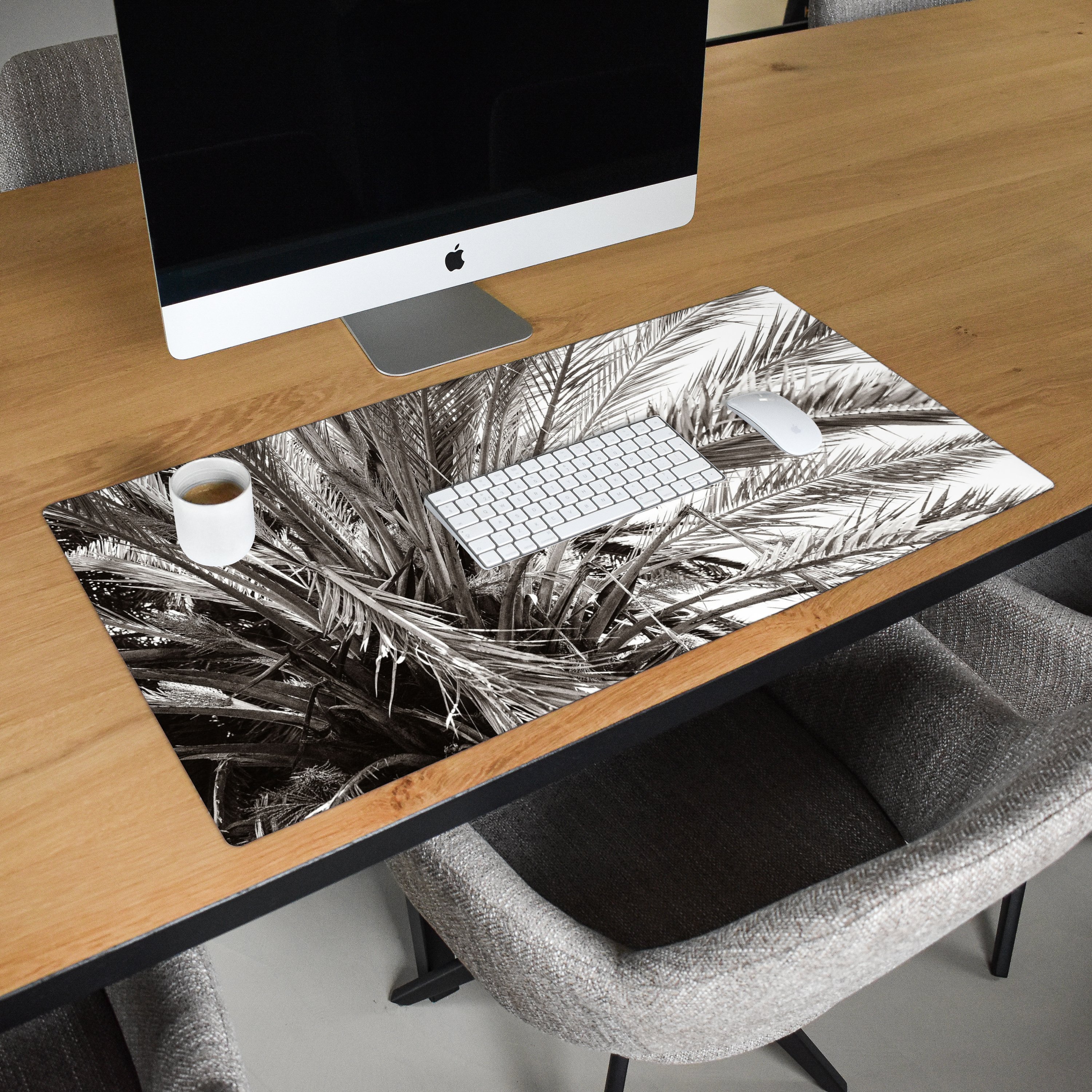 Schreibtischunterlage - Palme - Tropisch - Schwarz und Weiß-2