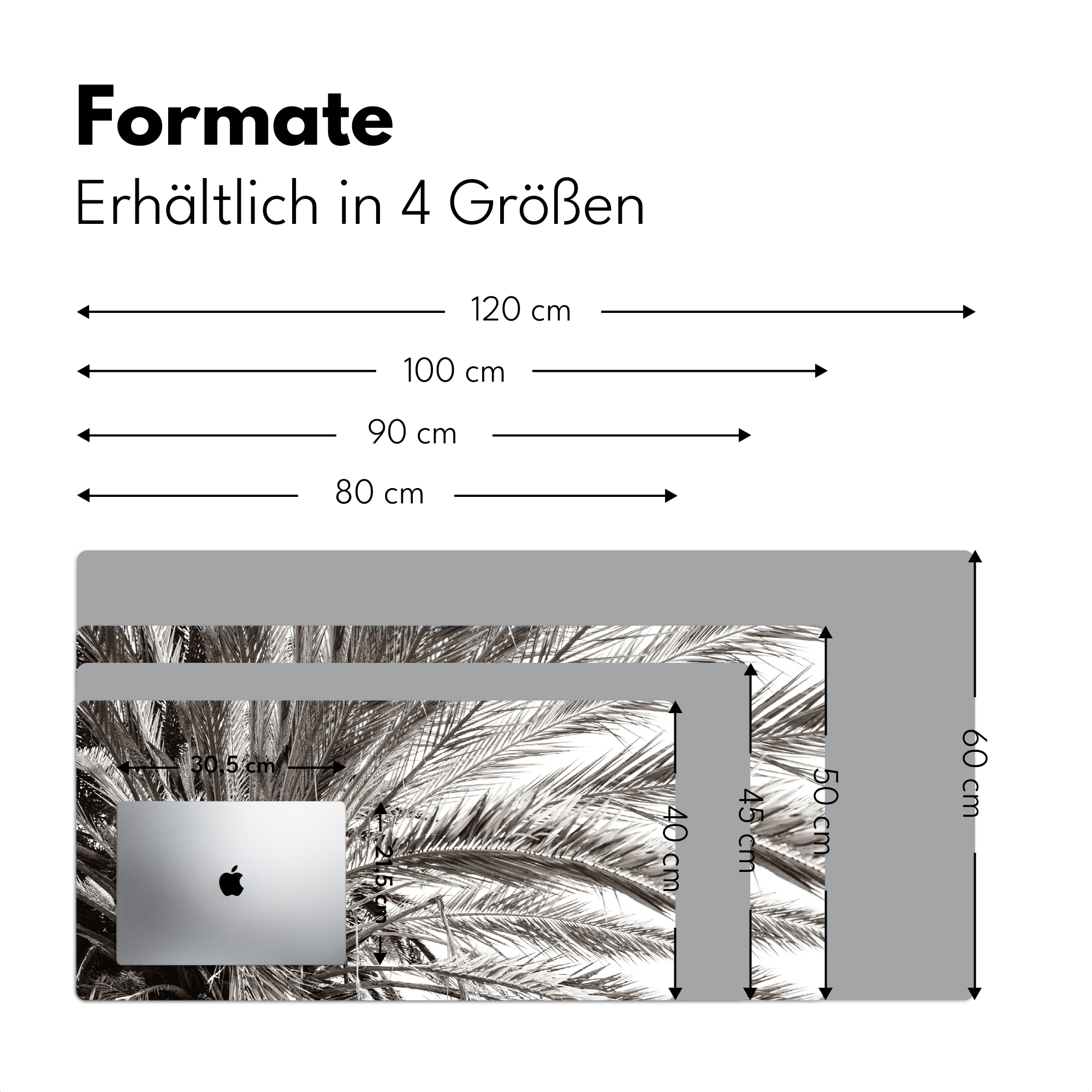 Schreibtischunterlage - Palme - Tropisch - Schwarz und Weiß-4