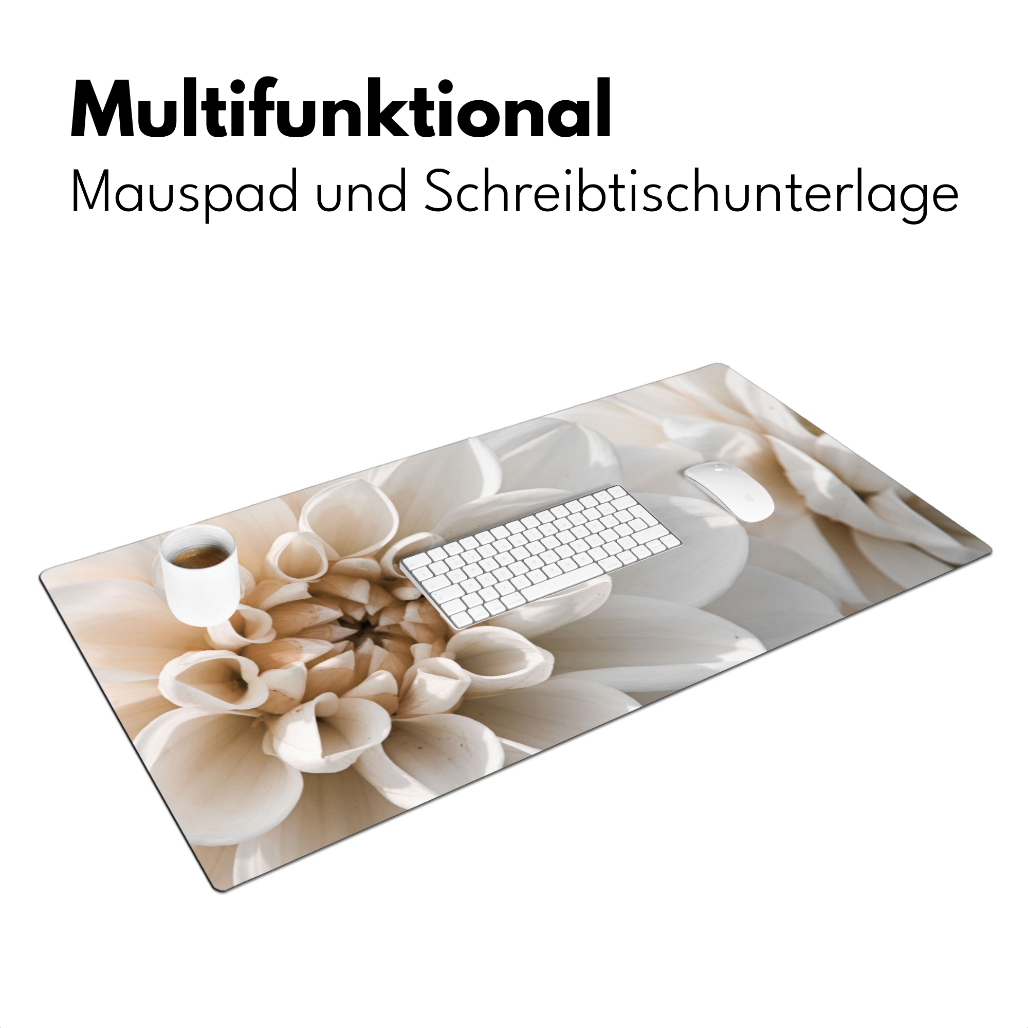 Schreibtischunterlage - Blumen - Weiß - Natur-3
