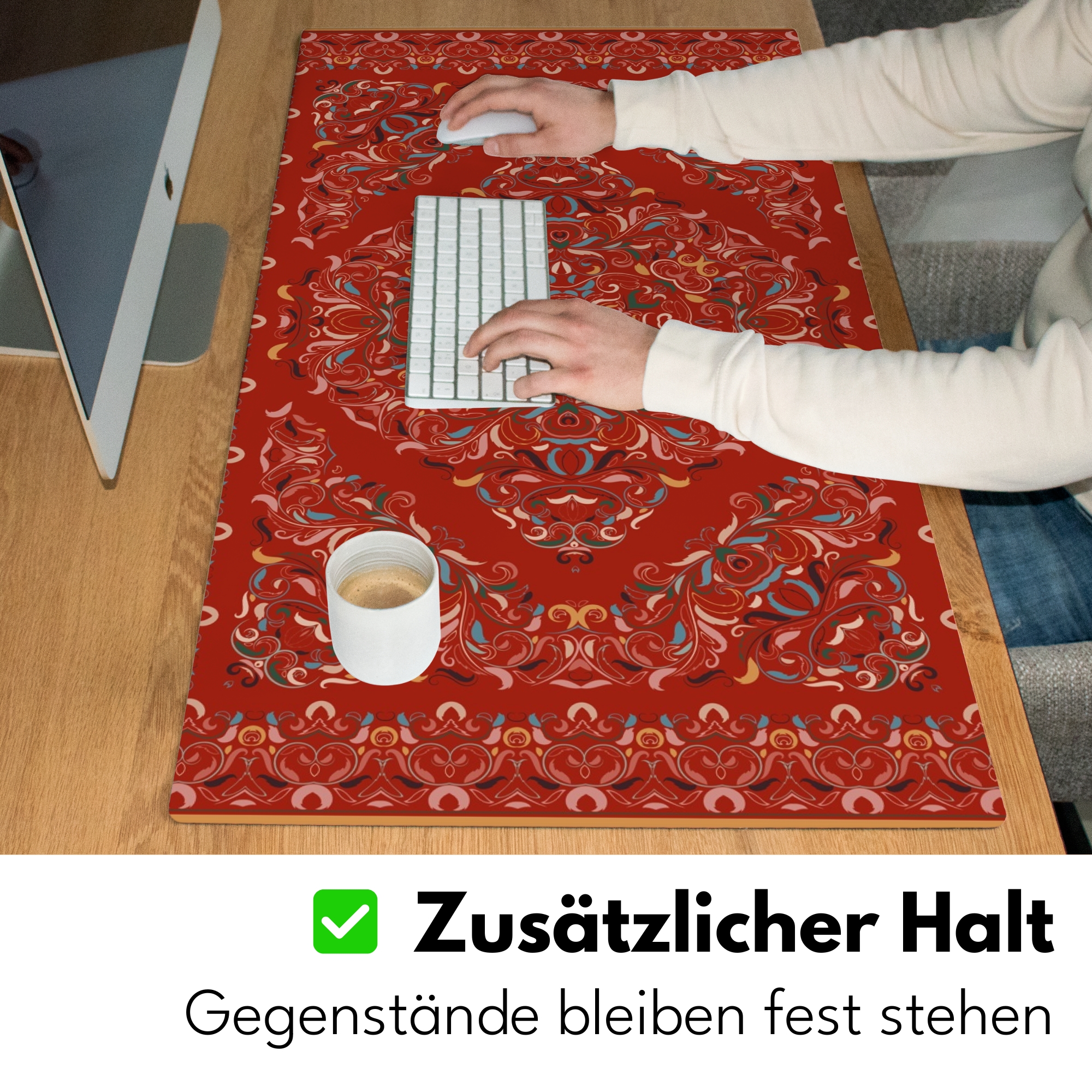 Schreibtischunterlage - Perserteppich - Teppich - Muster - Rot-5
